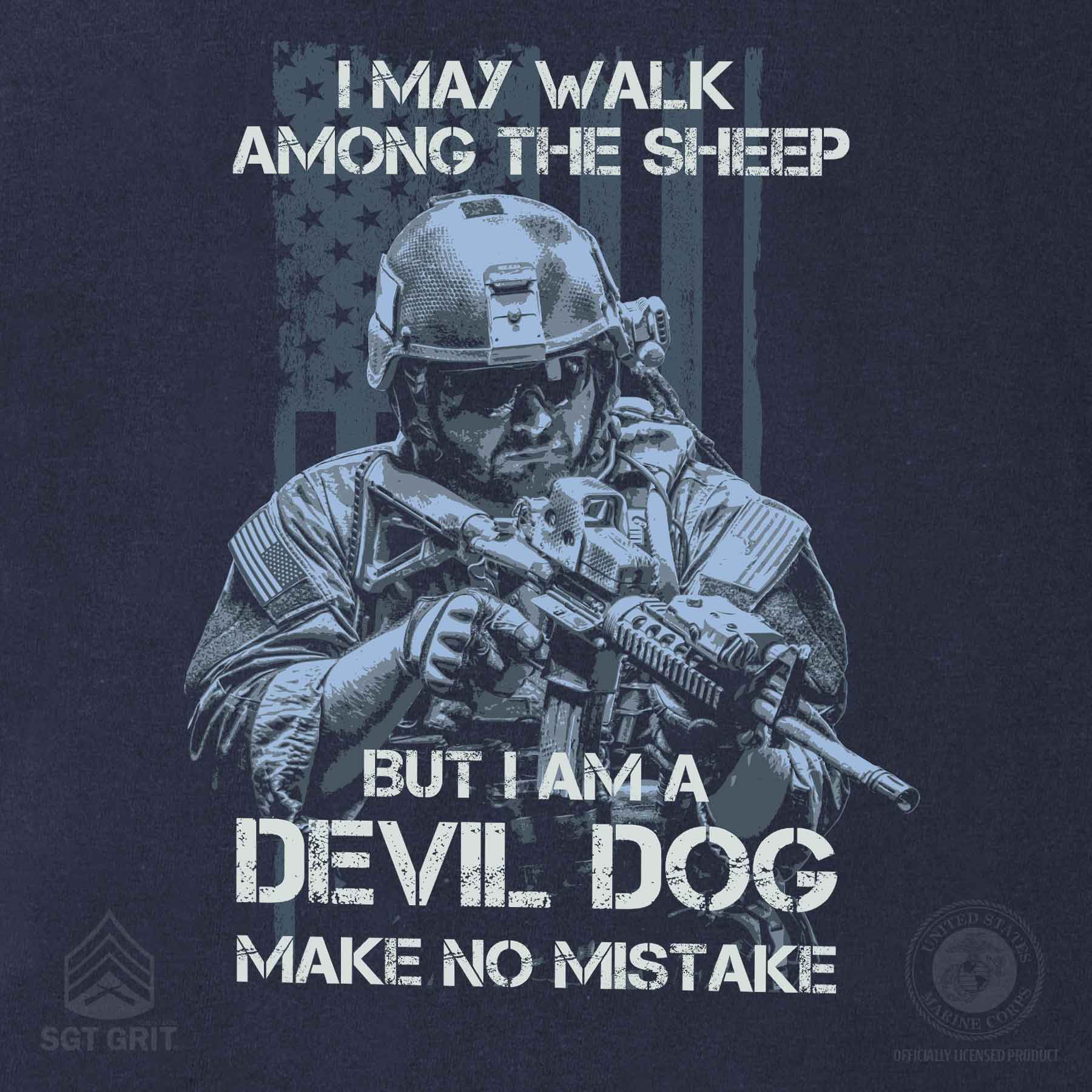 Devil Dog Make No Mistake Back With Left Chest T-shirt - Image 7