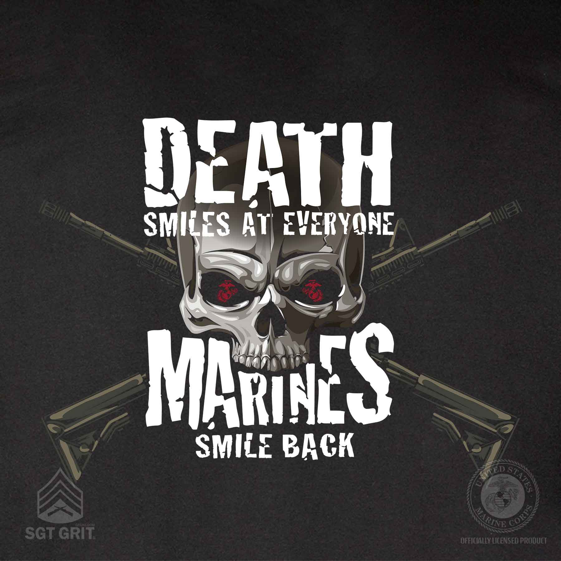 USMC Graphic "Marines Smile Back" Skull T-shirt - Image 7