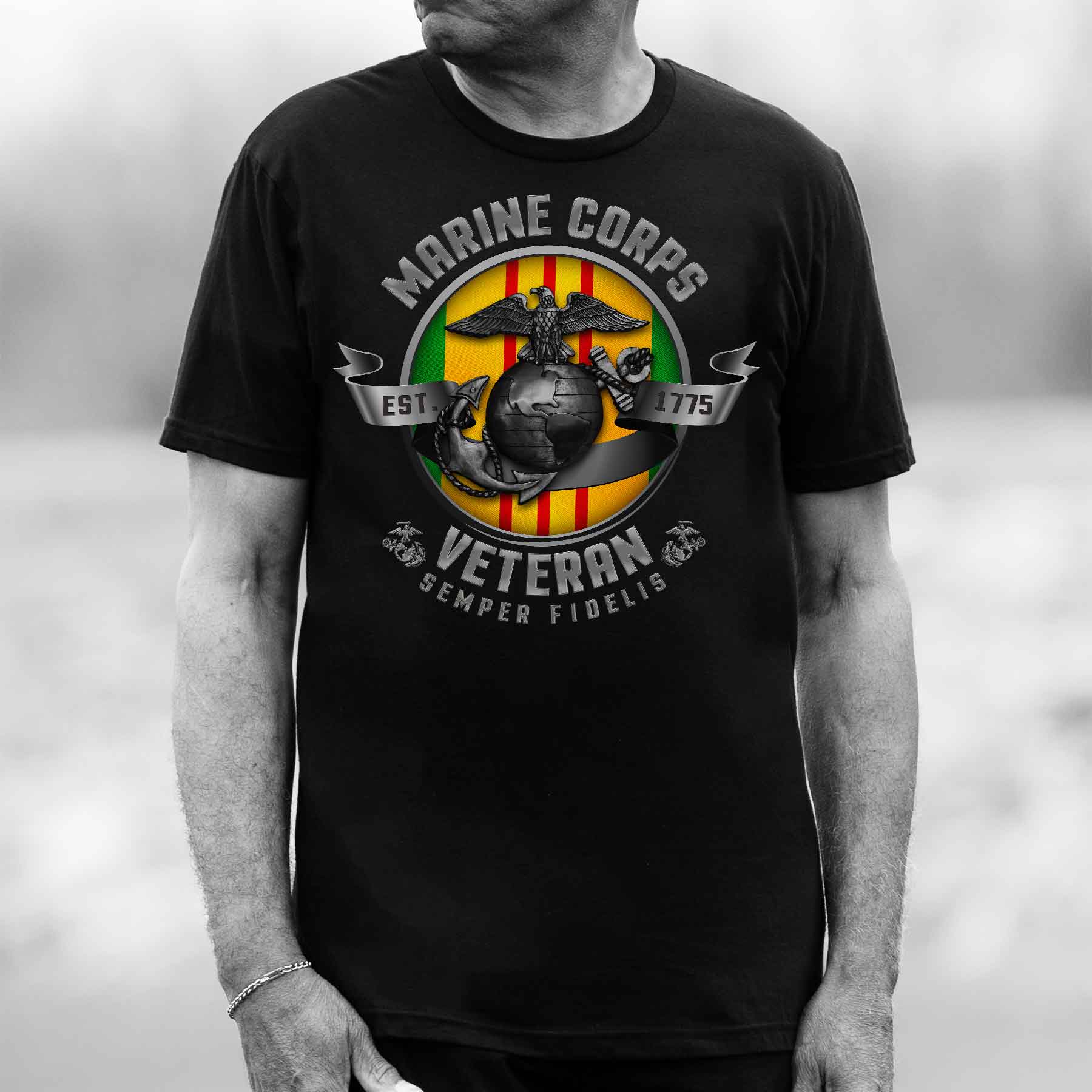 Customizable by Conflict Marine Corps Veterans T-shirt - Image 3