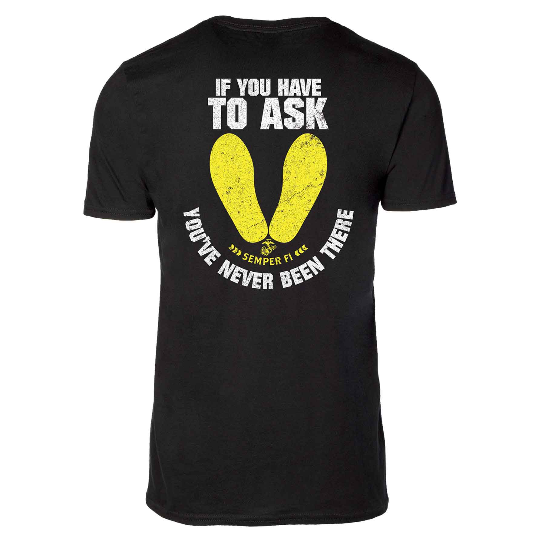 USMC 'If You Have to Ask' Graphic Black T-shirt - Image 4