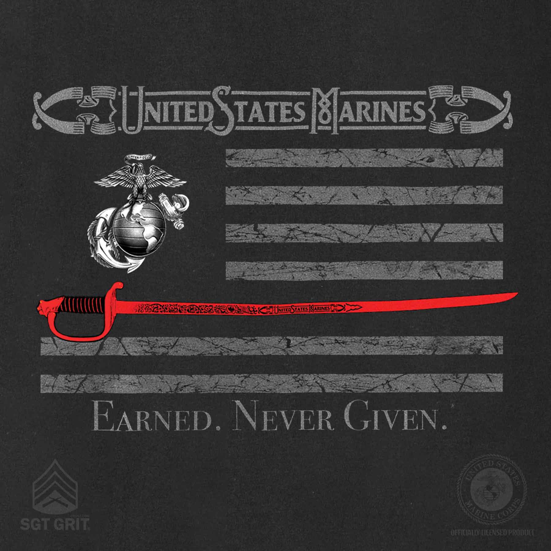 USMC Earned Never Given T-shirt - Image 3