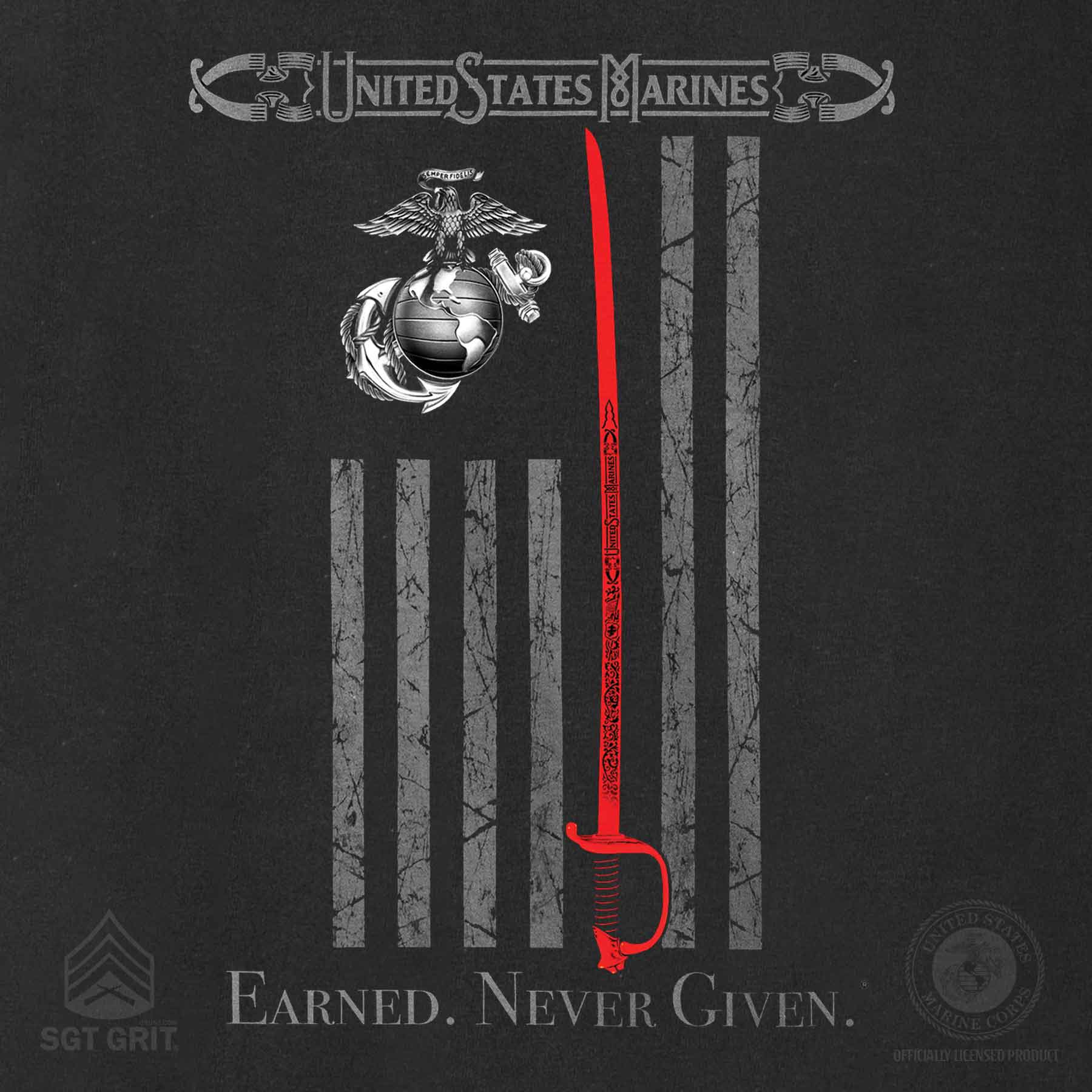 USMC Earned Never Given T-shirt - Image 6
