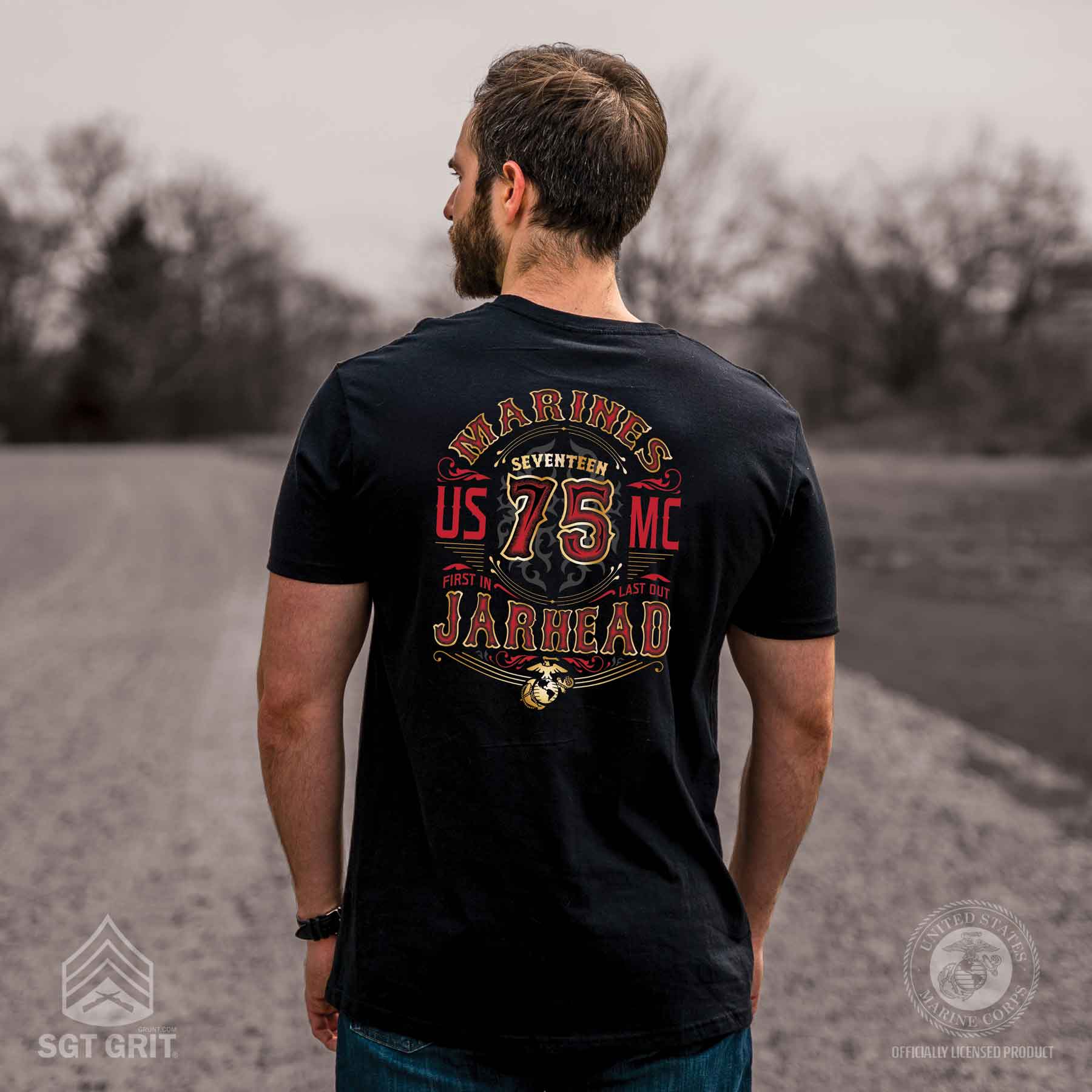 Western Jarhead Back With Left Chest T-shirt - Image 6