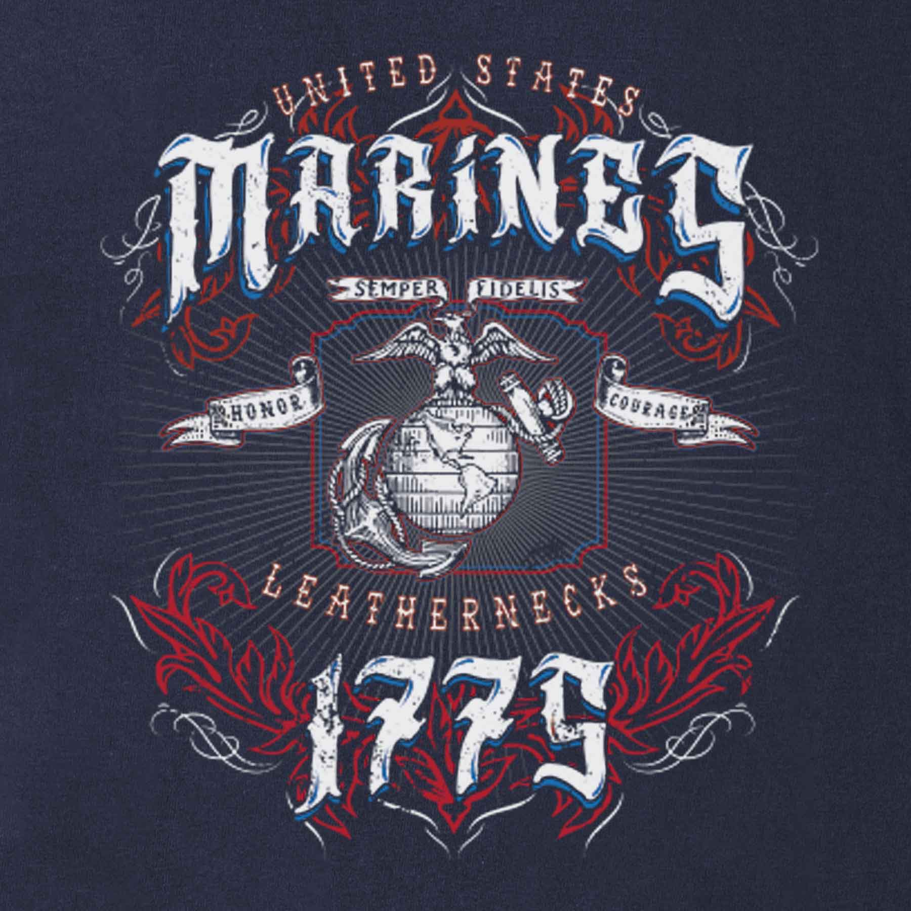 Leathernecks Back With Left Chest T-shirt - Image 7