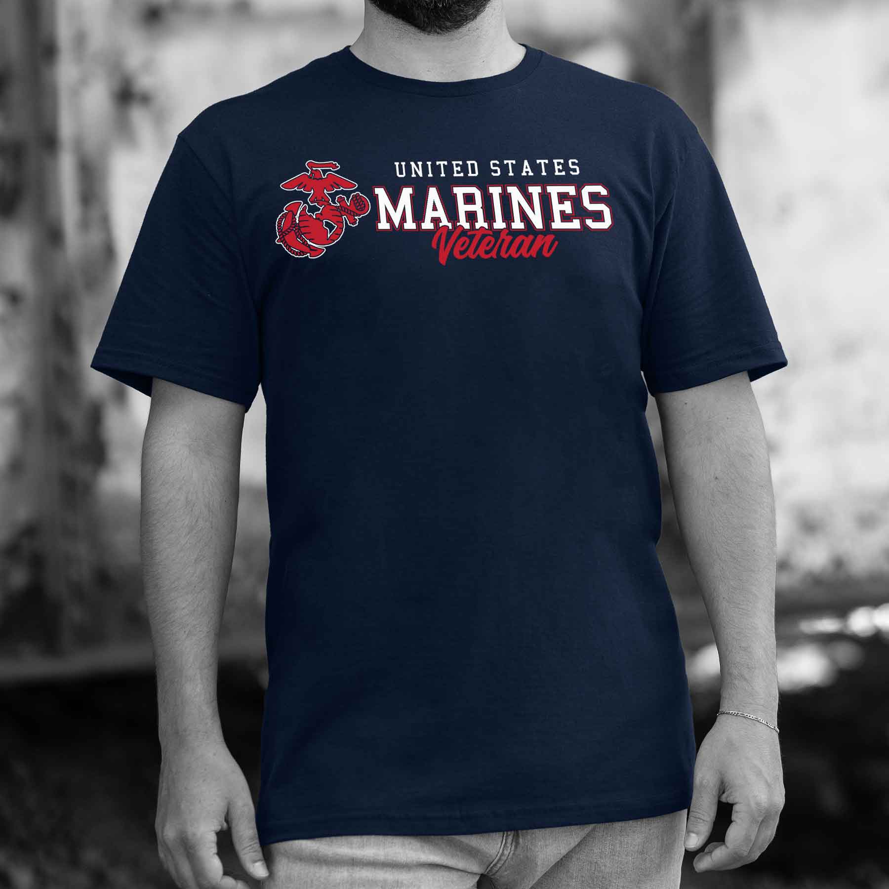 USMC Veteran Script T-shirt - Image 2