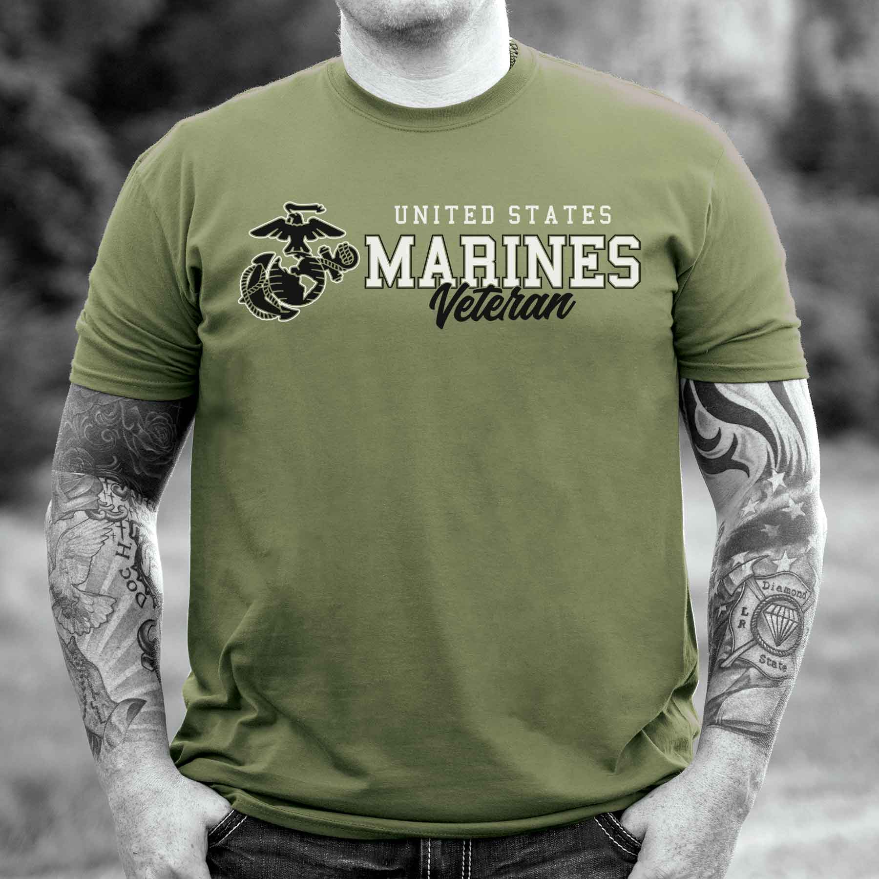 USMC Veteran Script T-shirt - Image 7