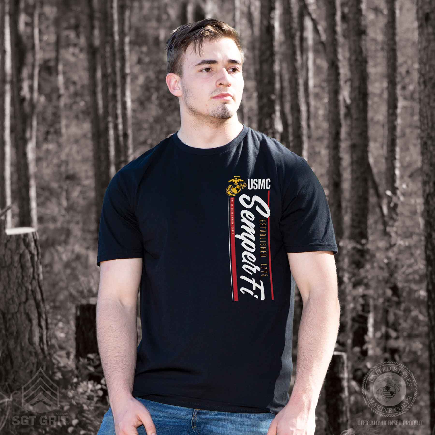 USMC Semper Fi Vertical T-shirt - Image 2