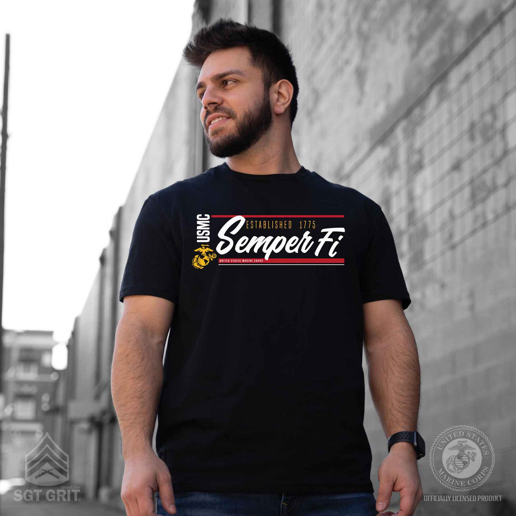 USMC Semper Fi Script T-shirt - Image 2