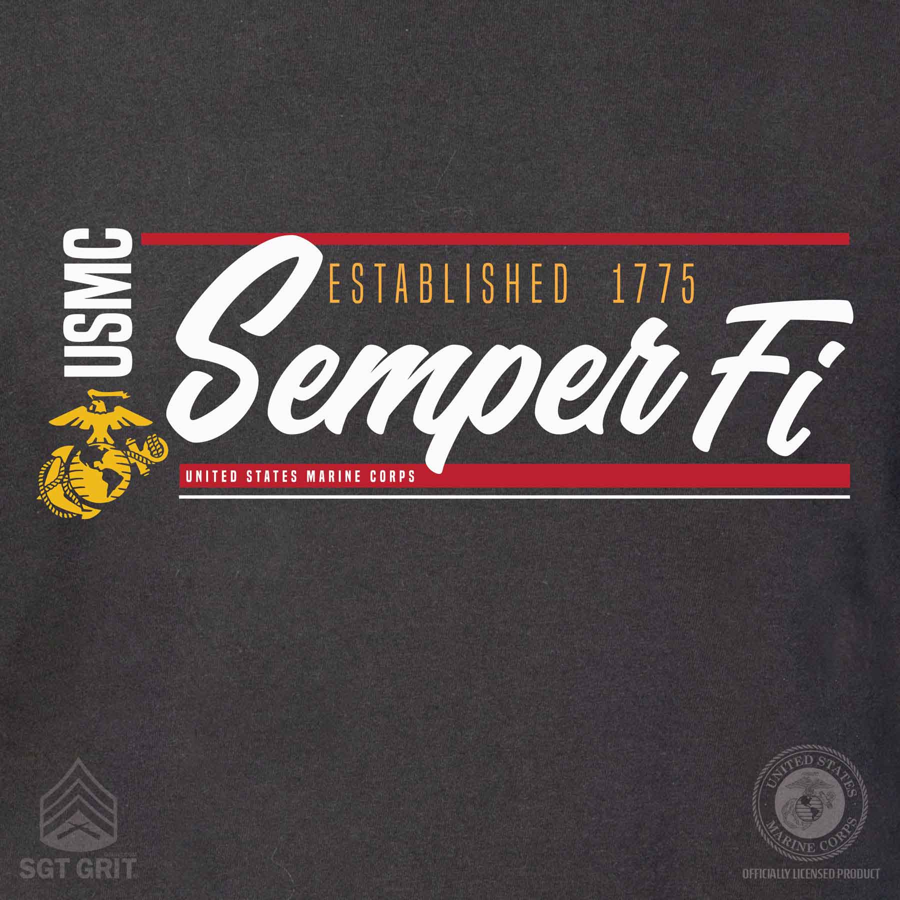 USMC Semper Fi Script T-shirt - Image 3
