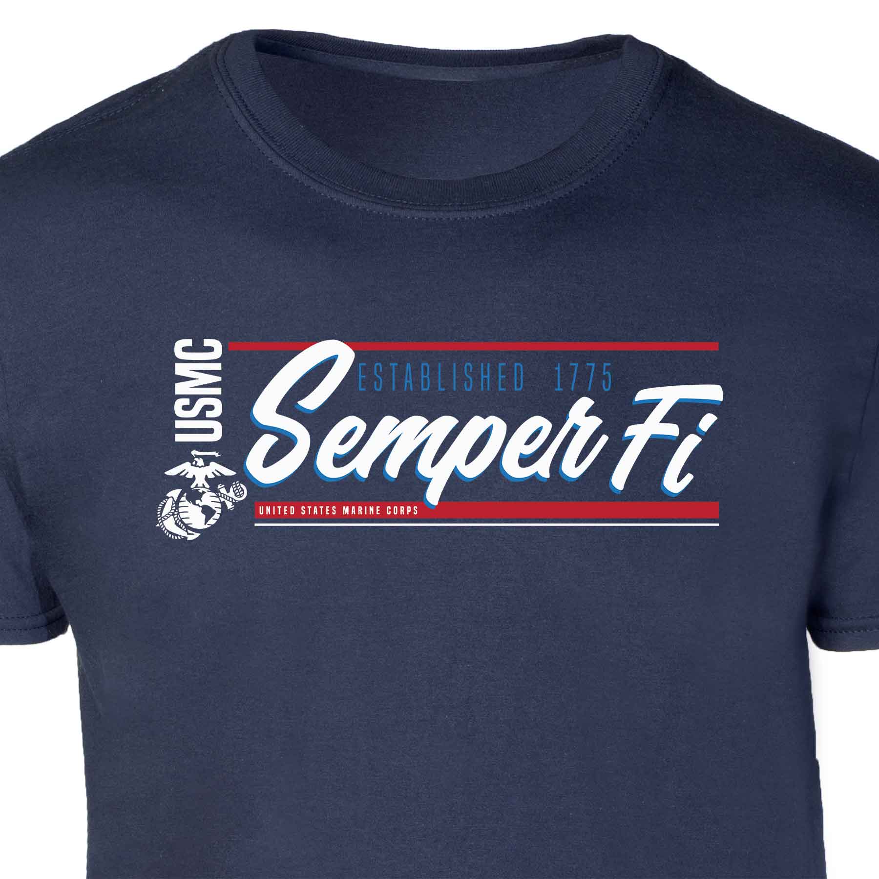 USMC Semper Fi Script T-shirt - Image 7