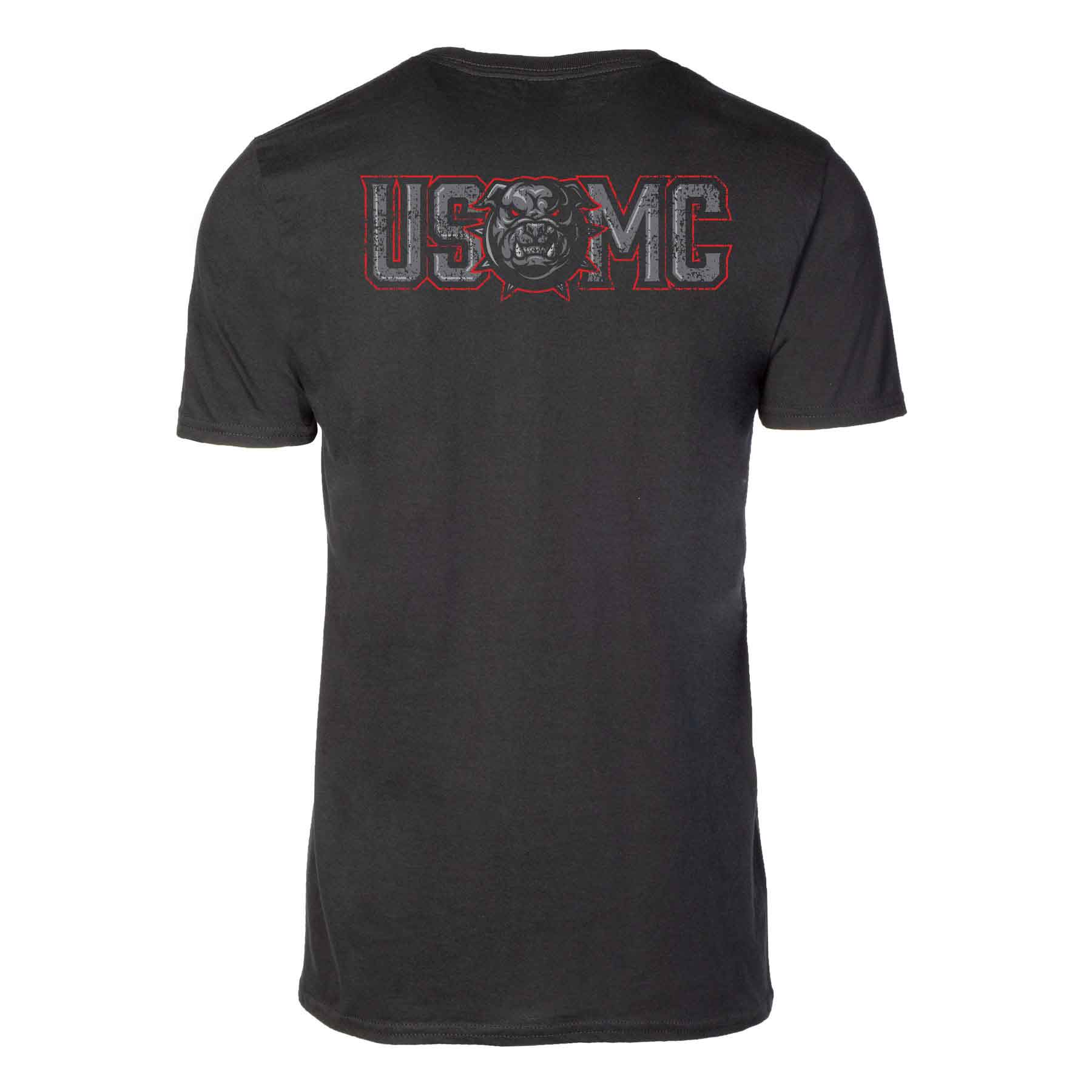 USMC Devil Dog Back With Left Chest T-shirt, Gray EGA - Image 7
