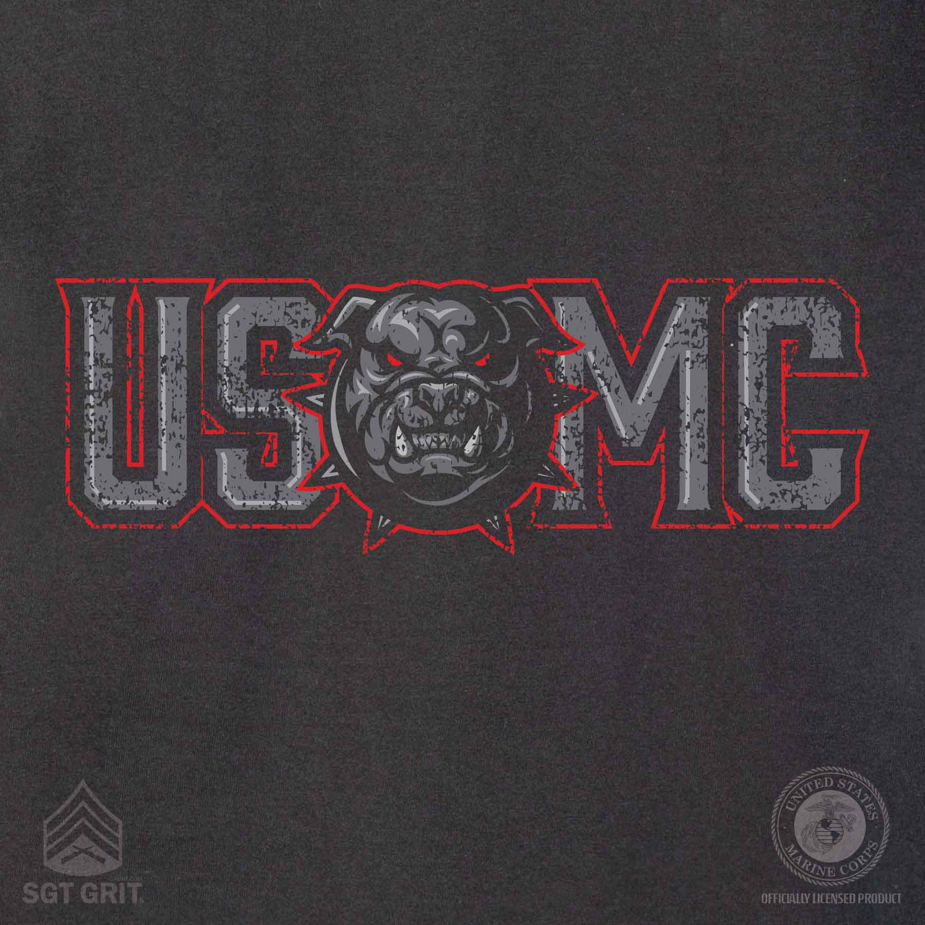 USMC Devil Dog Back With Left Chest T-shirt, Gray EGA - Image 8