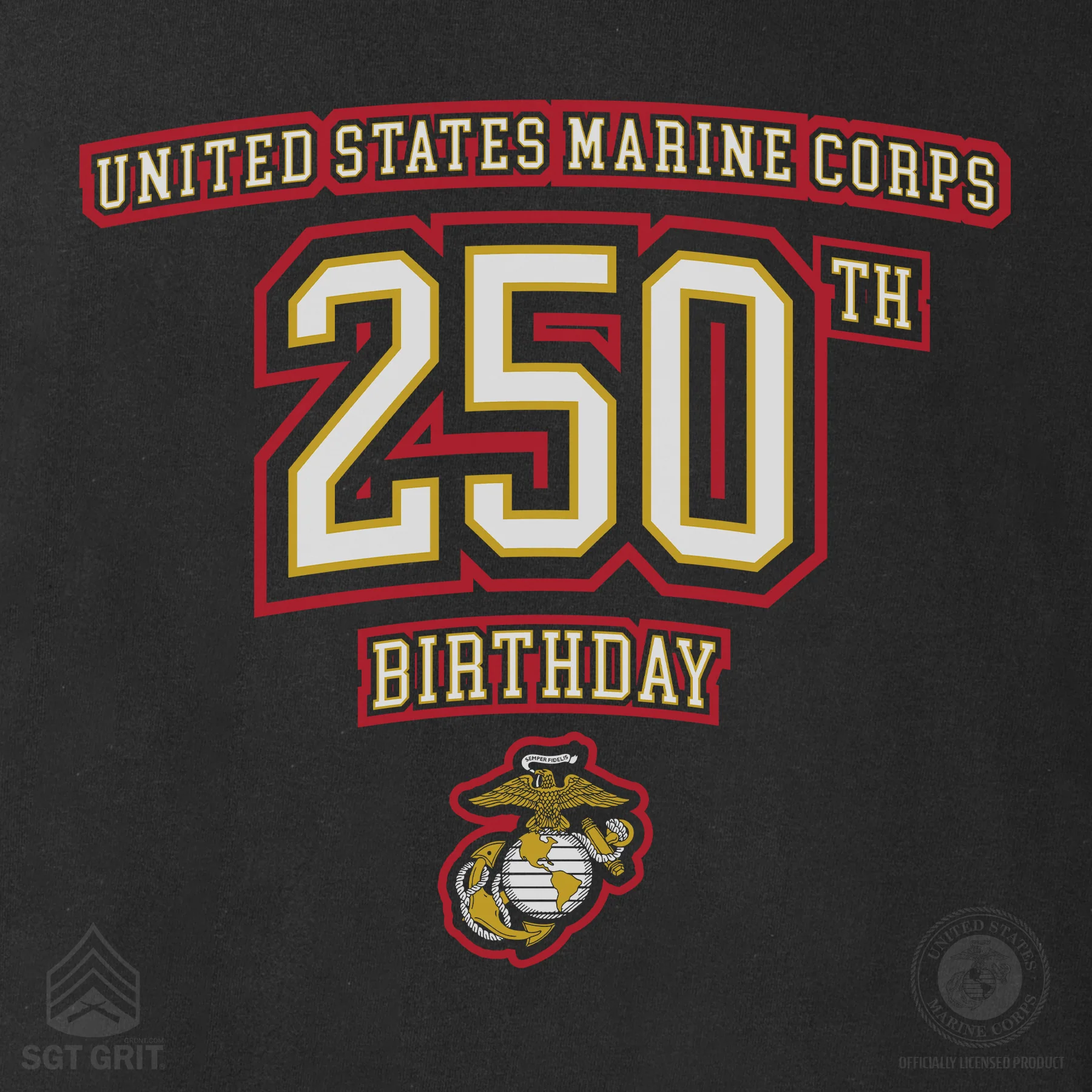 USMC 250th Birthday Athletic T-Shirt - Image 3