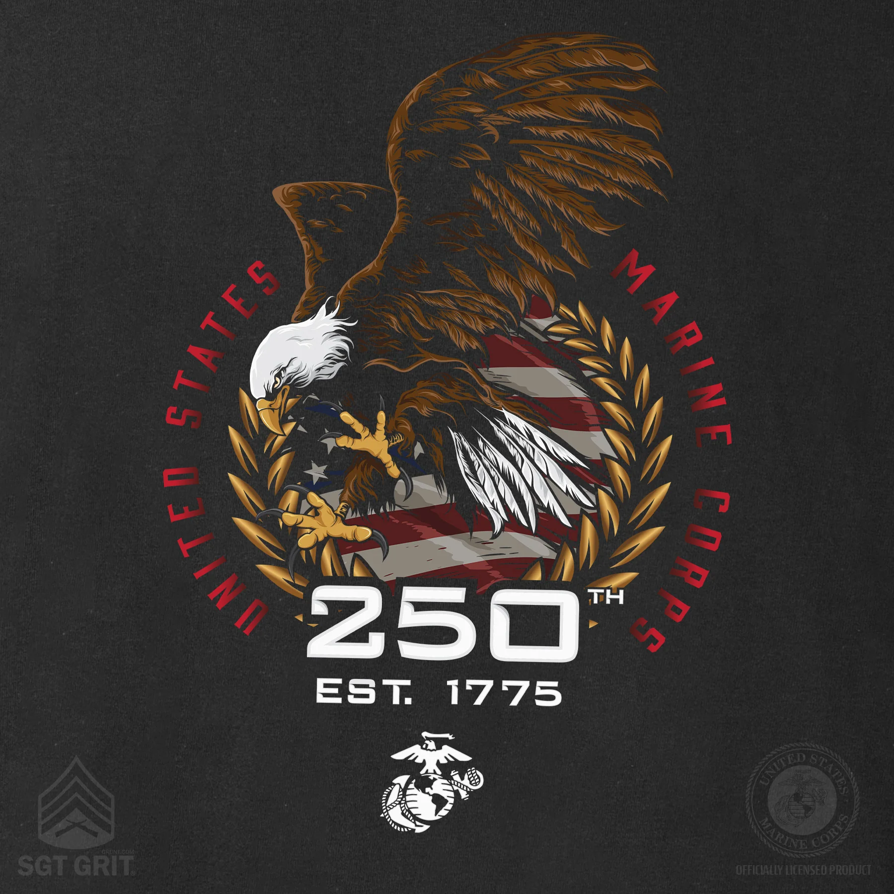 USMC 250th Anniversary Eagle T-Shirt - Image 3