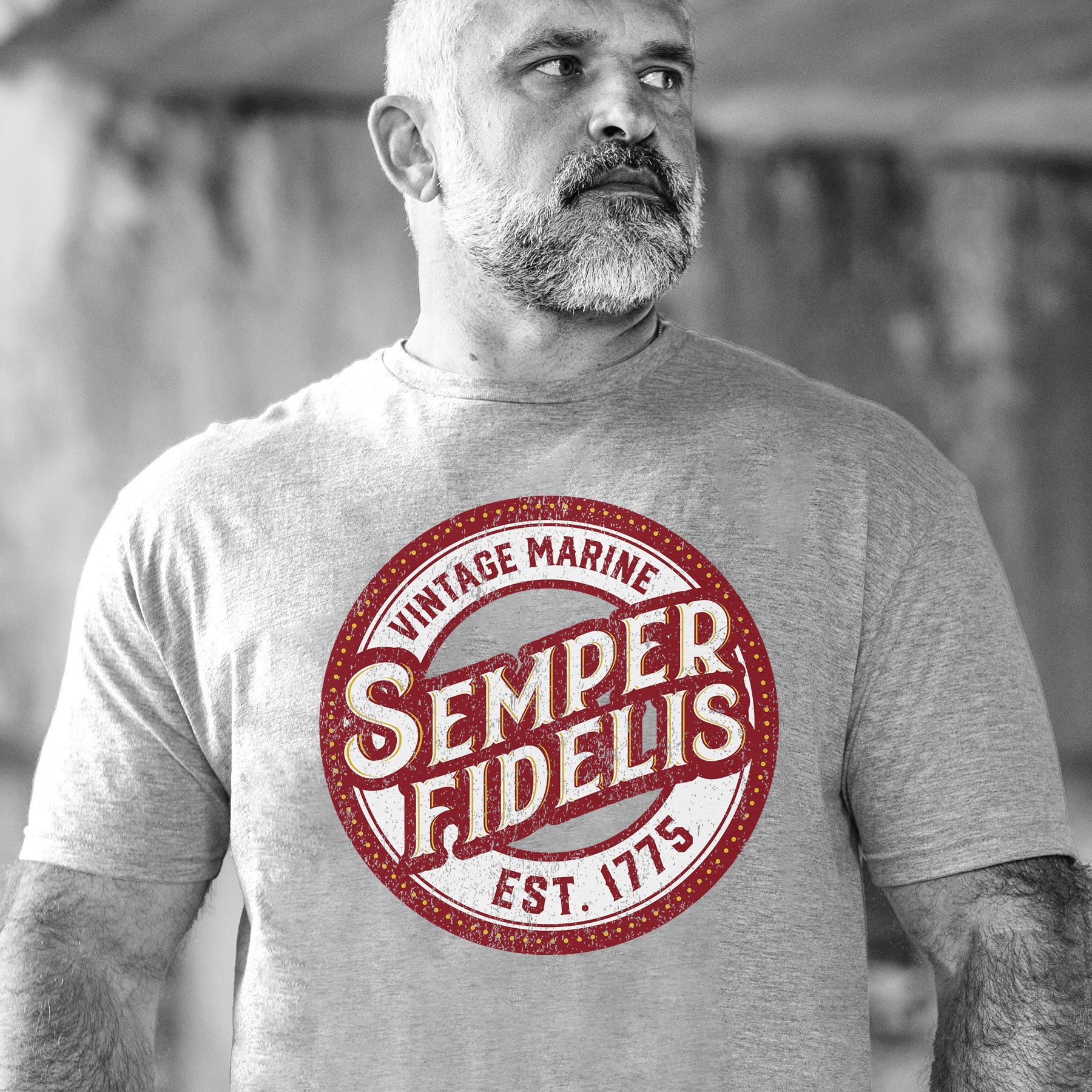 Semper Fidelis Vintage Marine T-Shirt - Image 2
