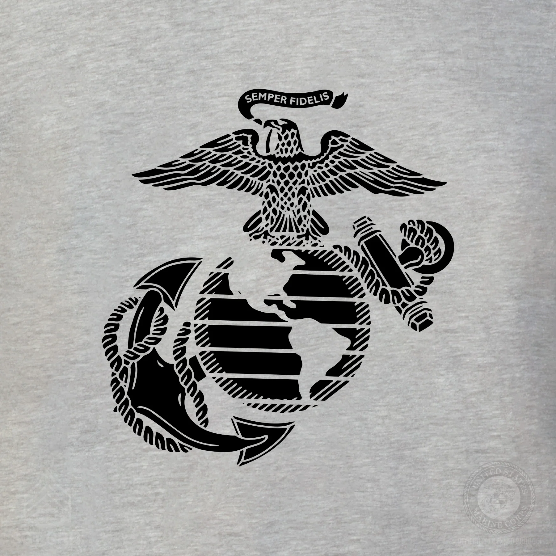 Grumpy Old Marine Bulldog Mascot T-shirt- Back Design - Image 12