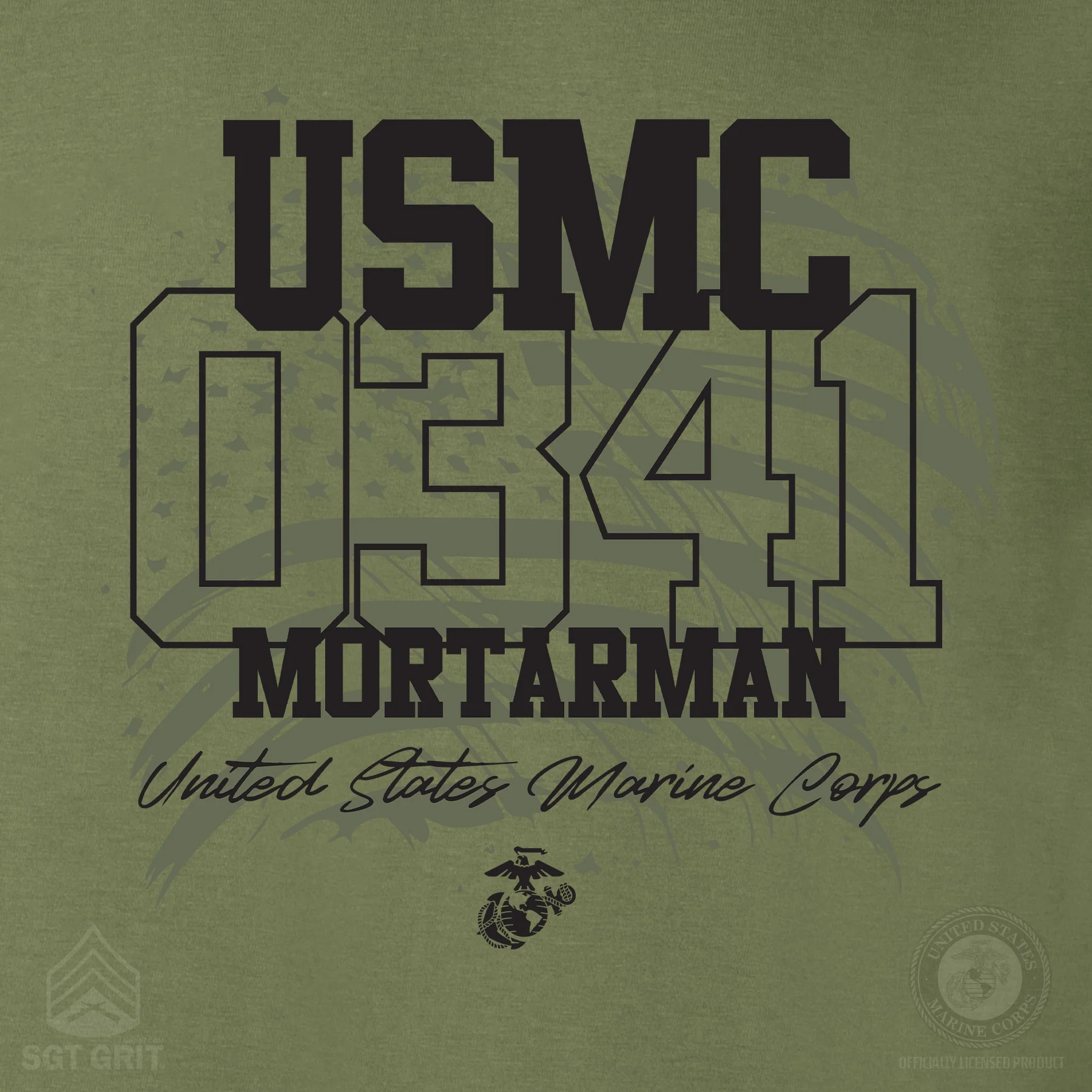 Choose Your Marine MOS Flag T-shirt- Back Design - Image 14