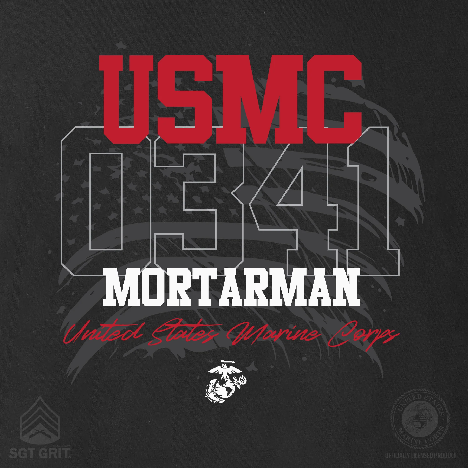 Choose Your Marine MOS Flag T-shirt- Back Design - Image 15