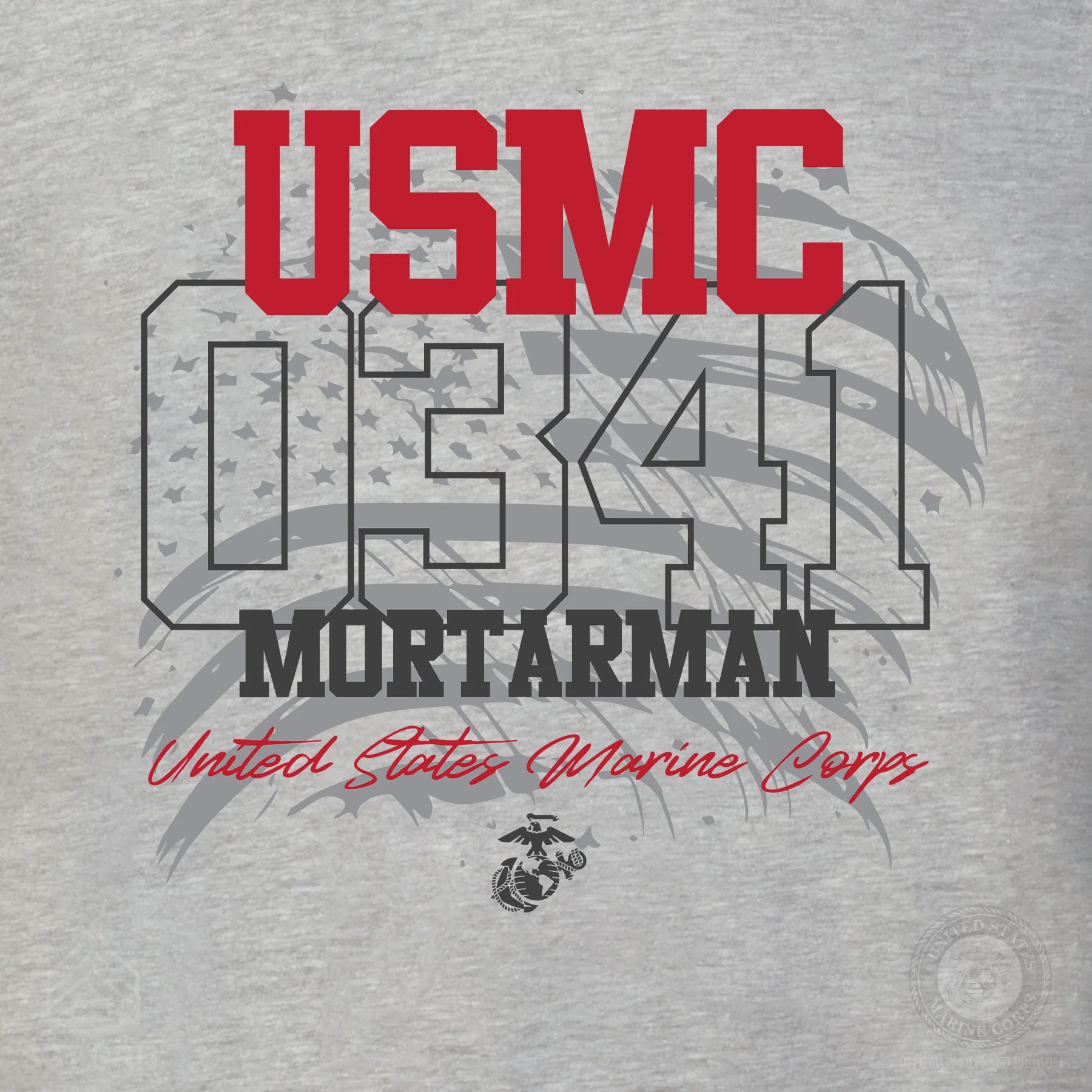 Choose Your Marine MOS Flag T-shirt- Back Design - Image 16