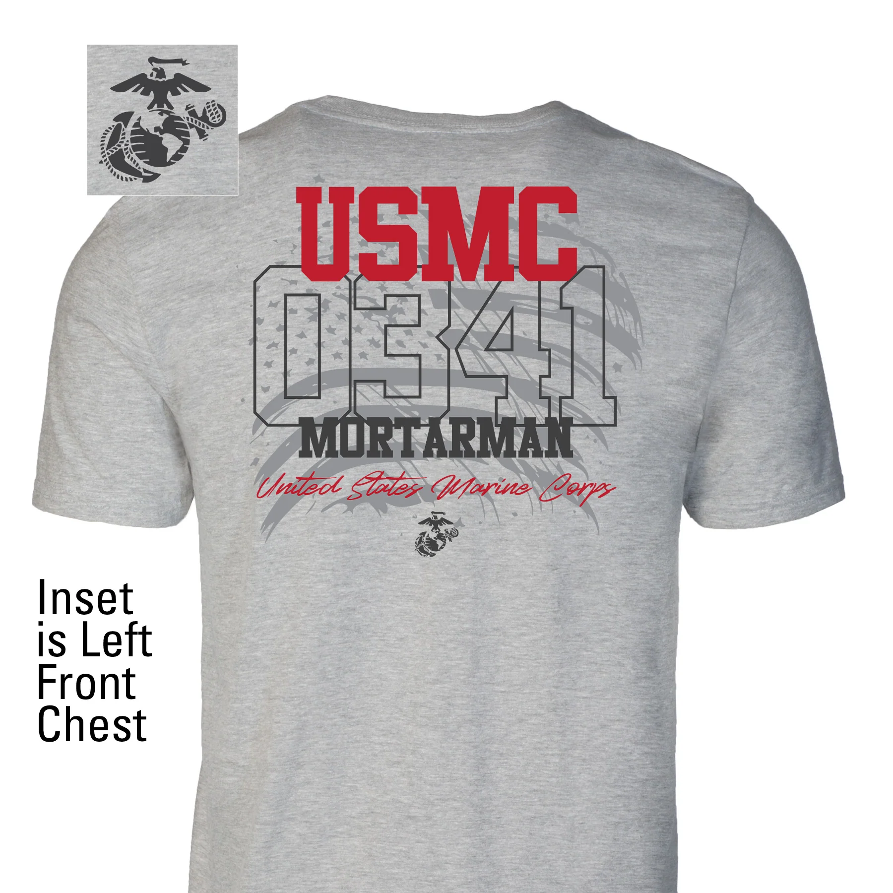 Choose Your Marine MOS Flag T-shirt- Back Design - Image 3