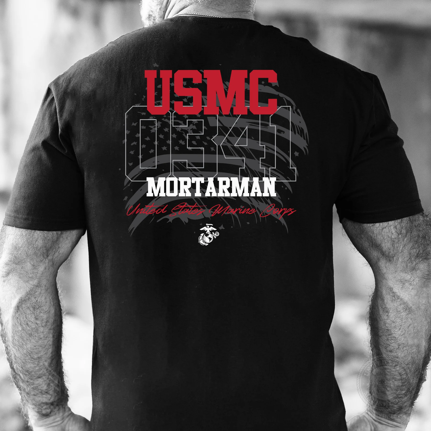 Choose Your Marine MOS Flag T-shirt- Back Design - Image 6