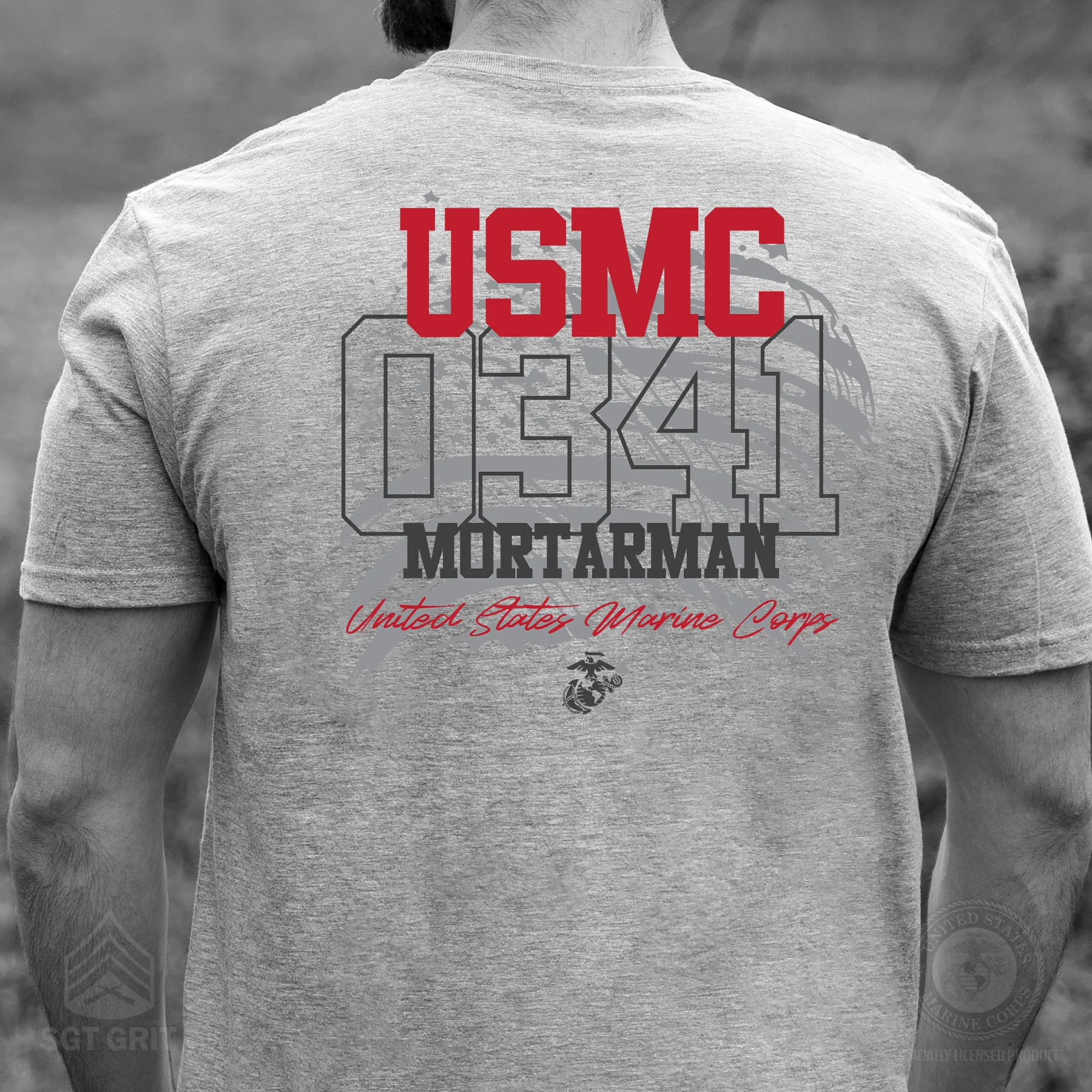 Choose Your Marine MOS Flag T-shirt- Back Design - Image 7