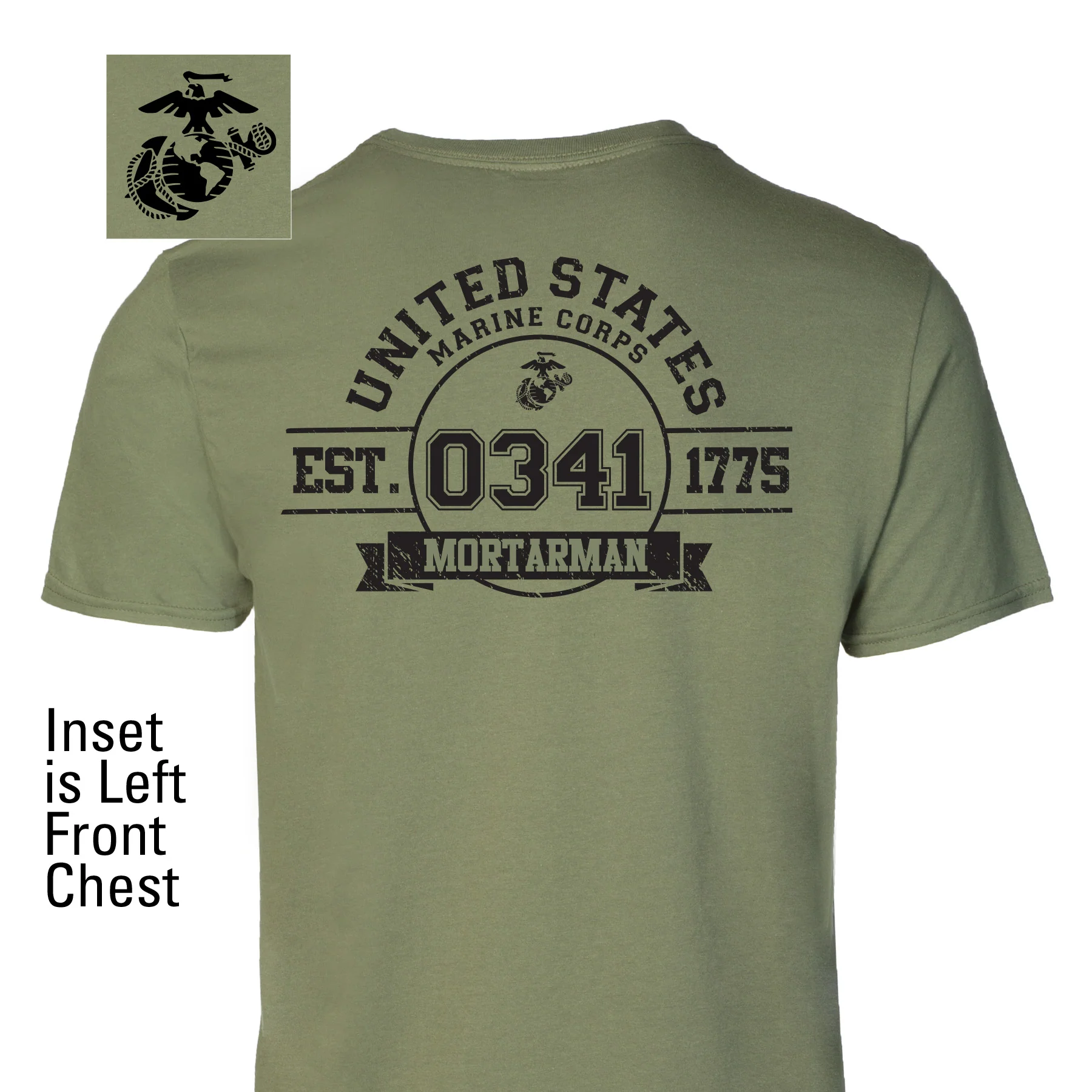 Choose Your Marine MOS Est. 1775 T-shirt- Back Design - Image 3