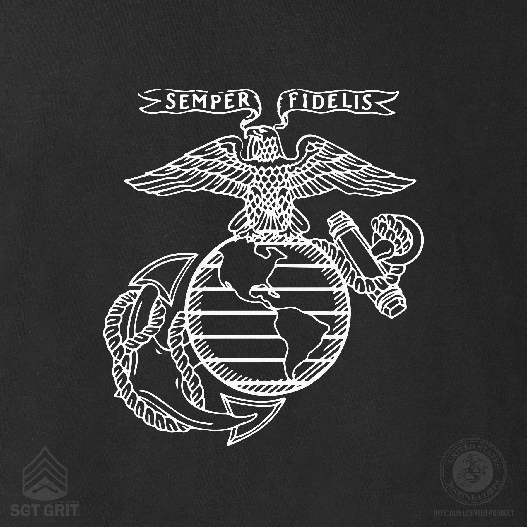 Grumpy Old Marine Vintage EGA T-shirt- Back Design - Image 6
