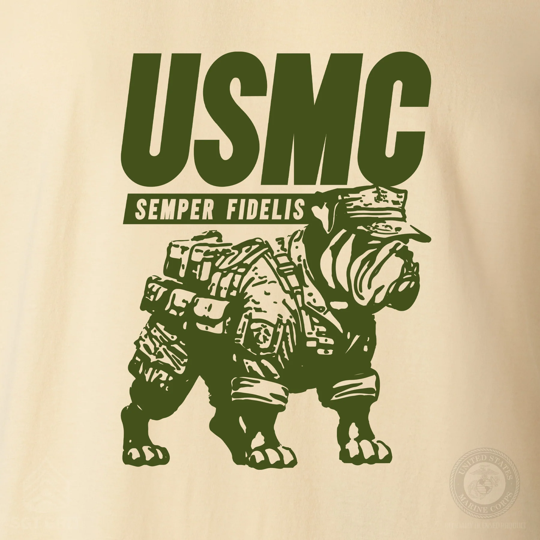 USMC Combat Bulldog T-shirt- Back Design - Image 12