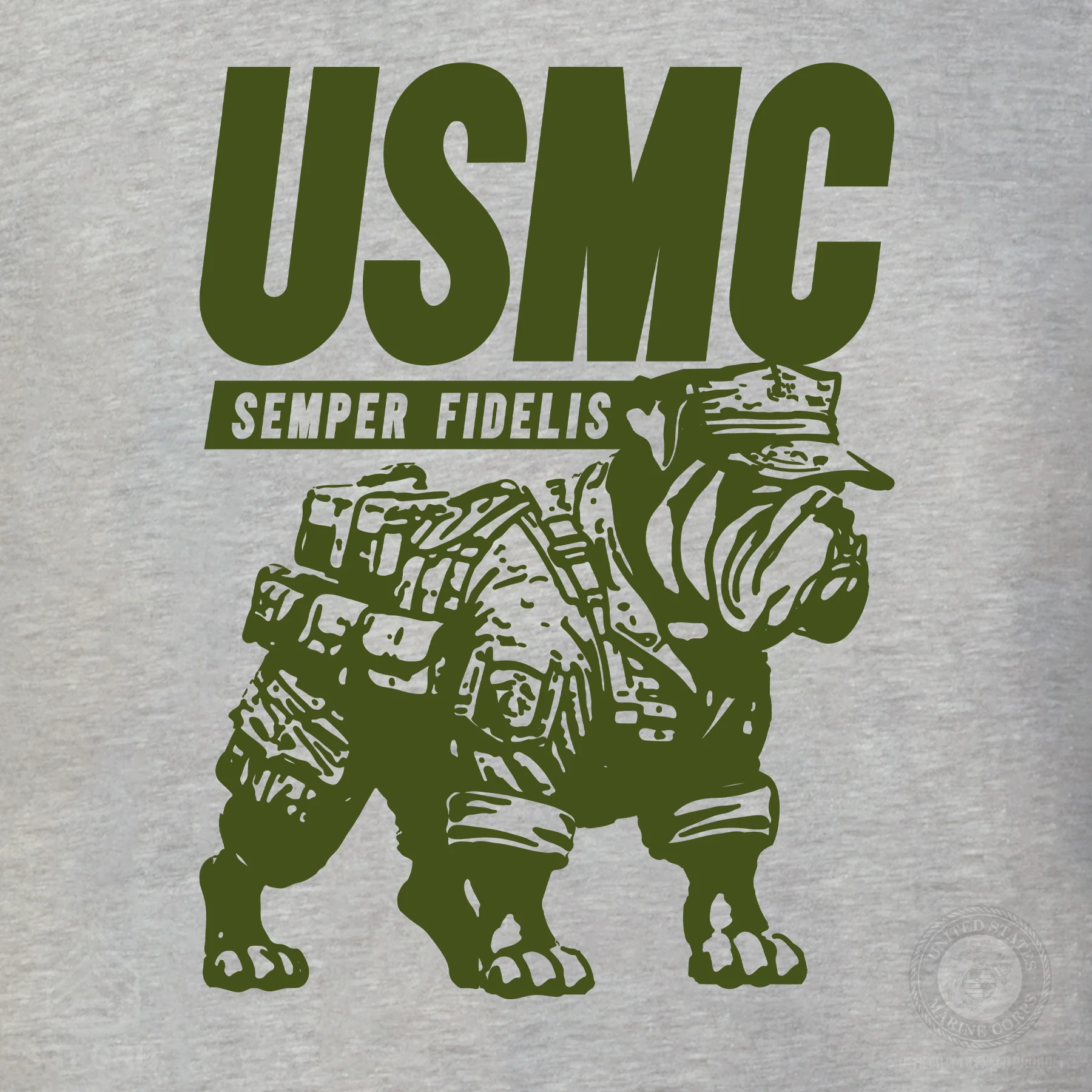 USMC Combat Bulldog T-shirt- Back Design - Image 6
