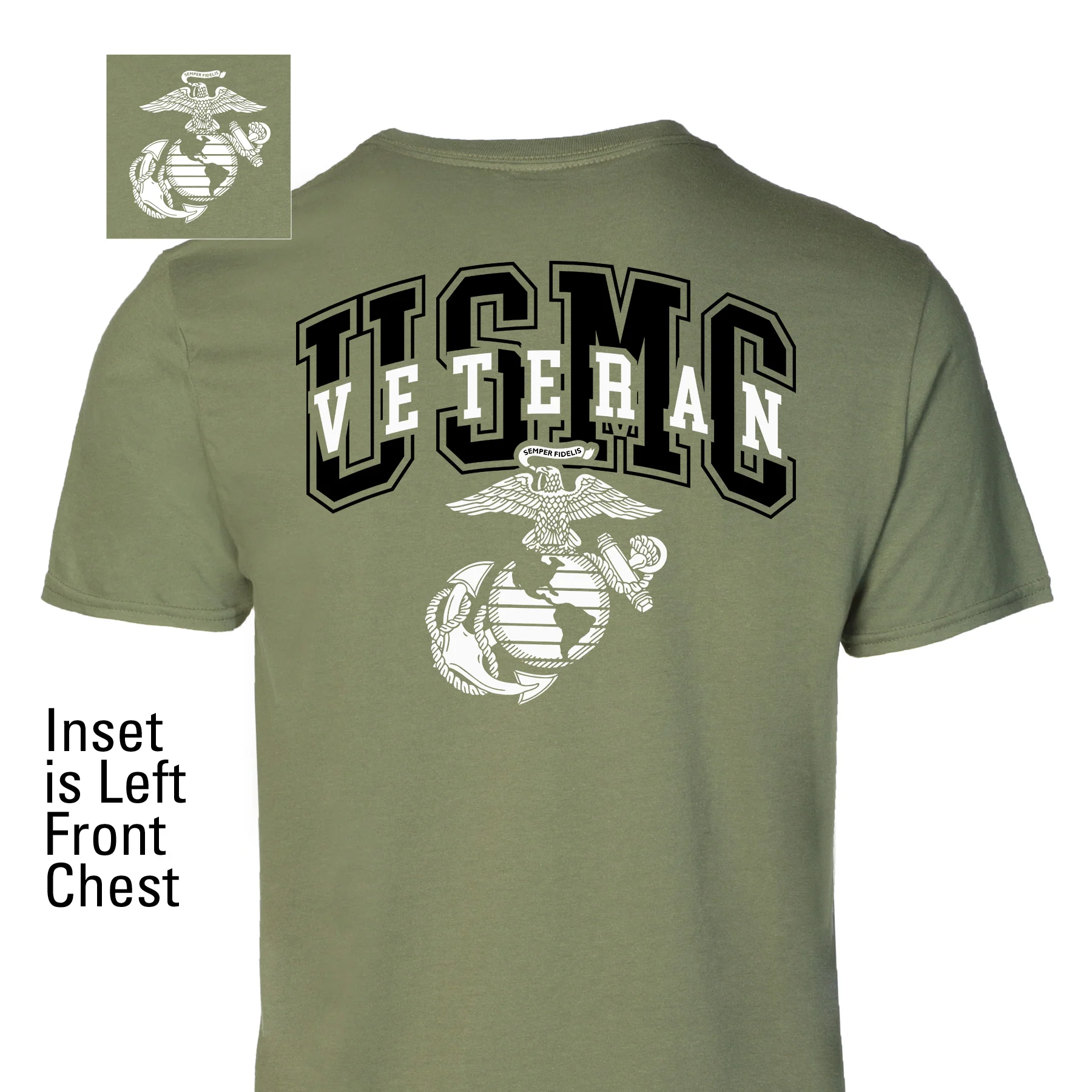 USMC Veteran T-shirt- Back Design - Image 2