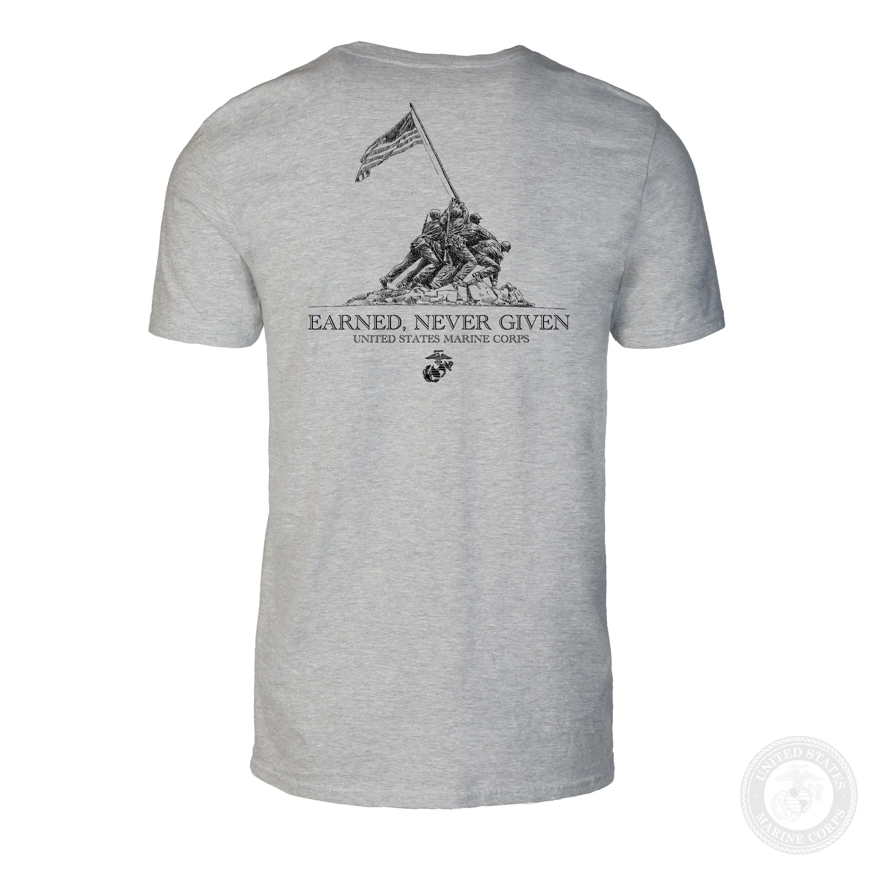 USMC Earned Never Given T-shirt- Back Design - Image 15