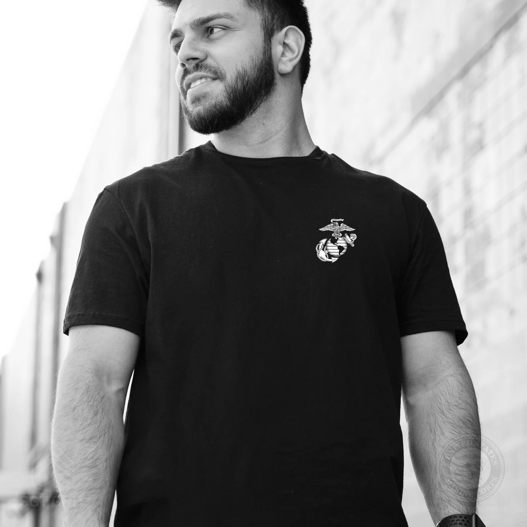 USMC Personalized Folded Flag Memorial T-shirt- Back Design - Image 3