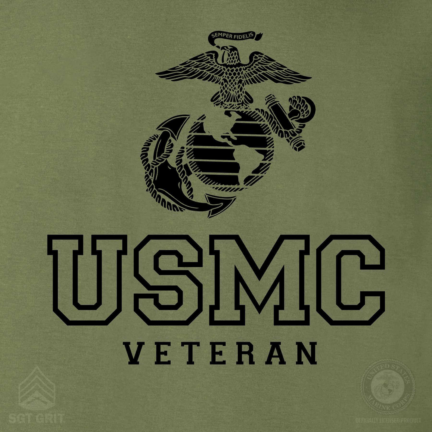USMC Veteran Tonal T-shirt- Back Design - Image 18