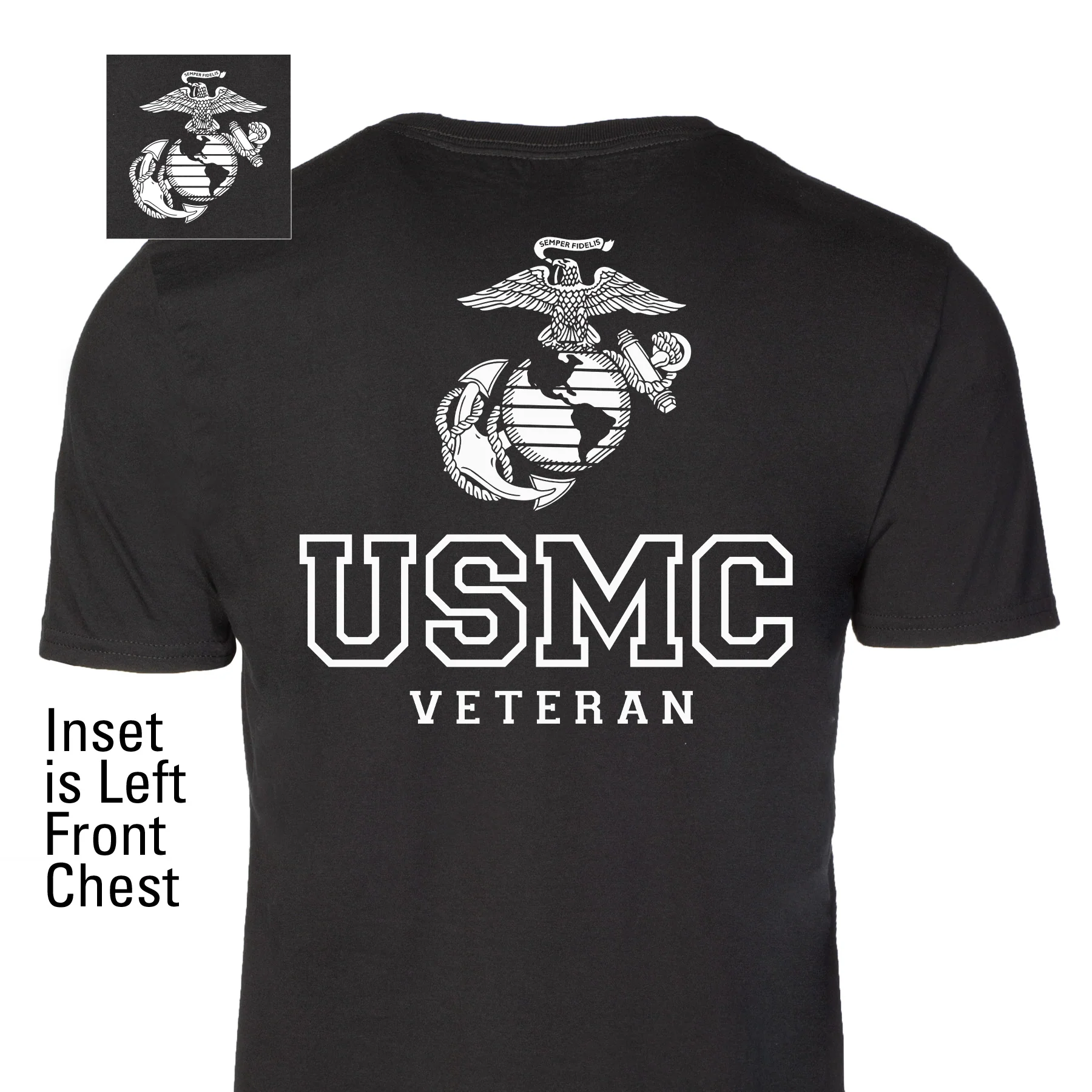USMC Veteran Tonal T-shirt- Back Design - Image 3