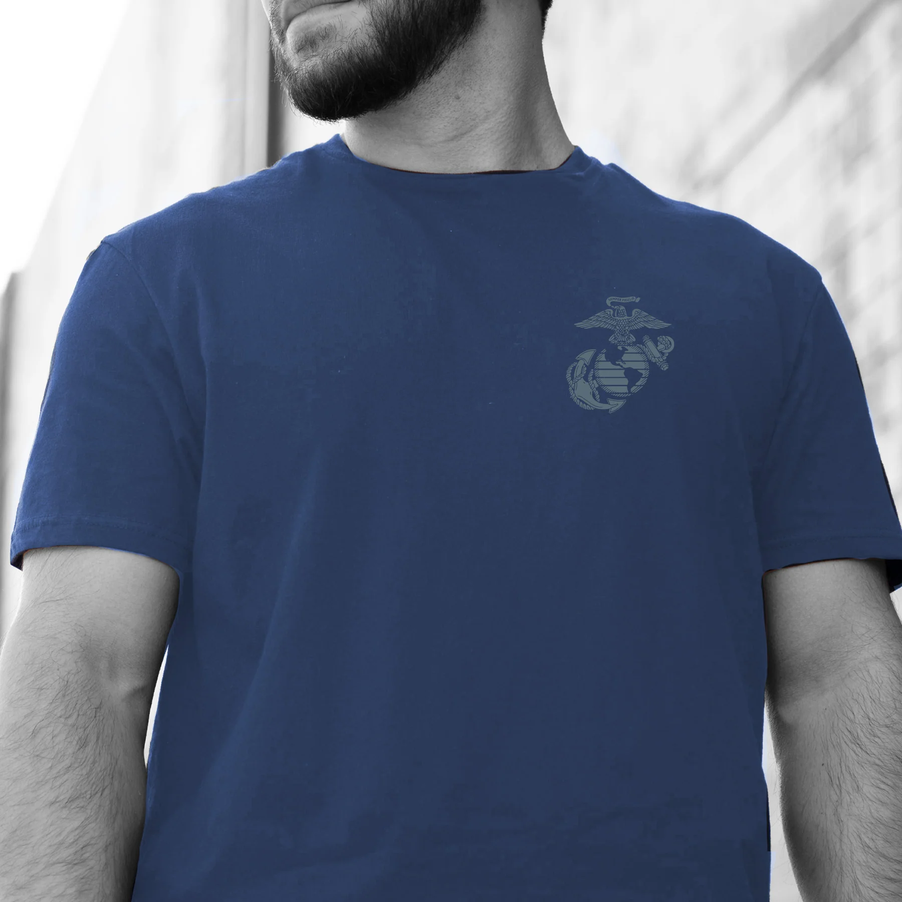 USMC Veteran Tonal T-shirt- Back Design - Image 7