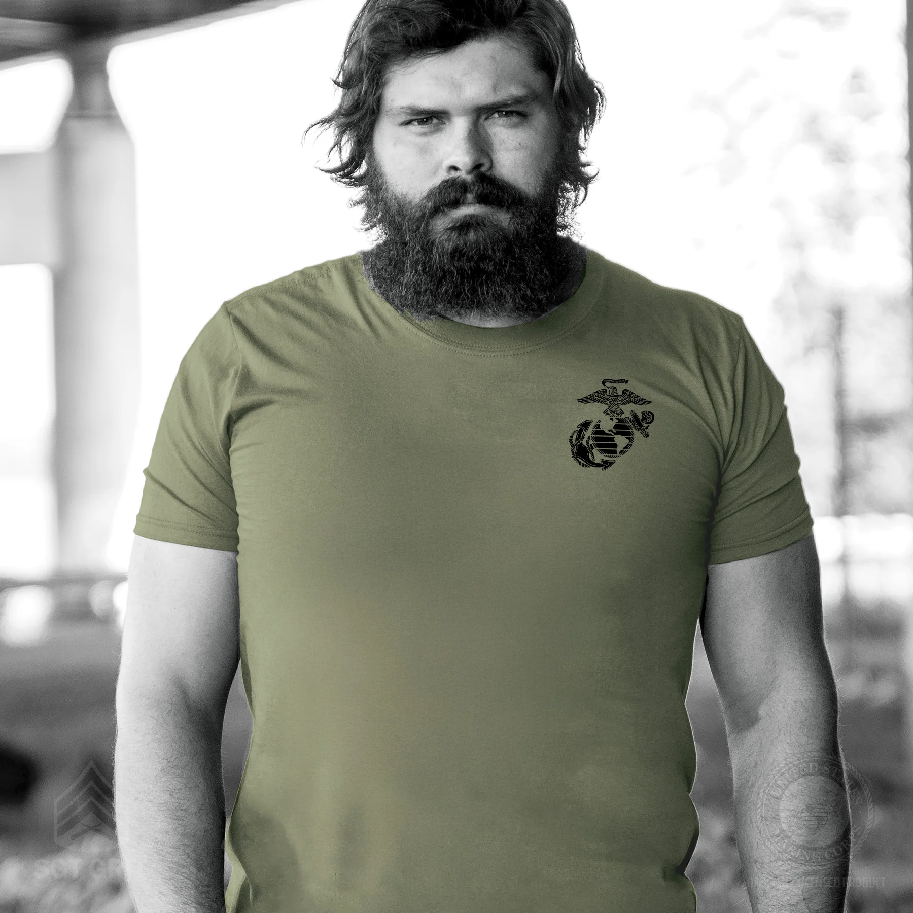 USMC Veteran Tonal T-shirt- Back Design - Image 9