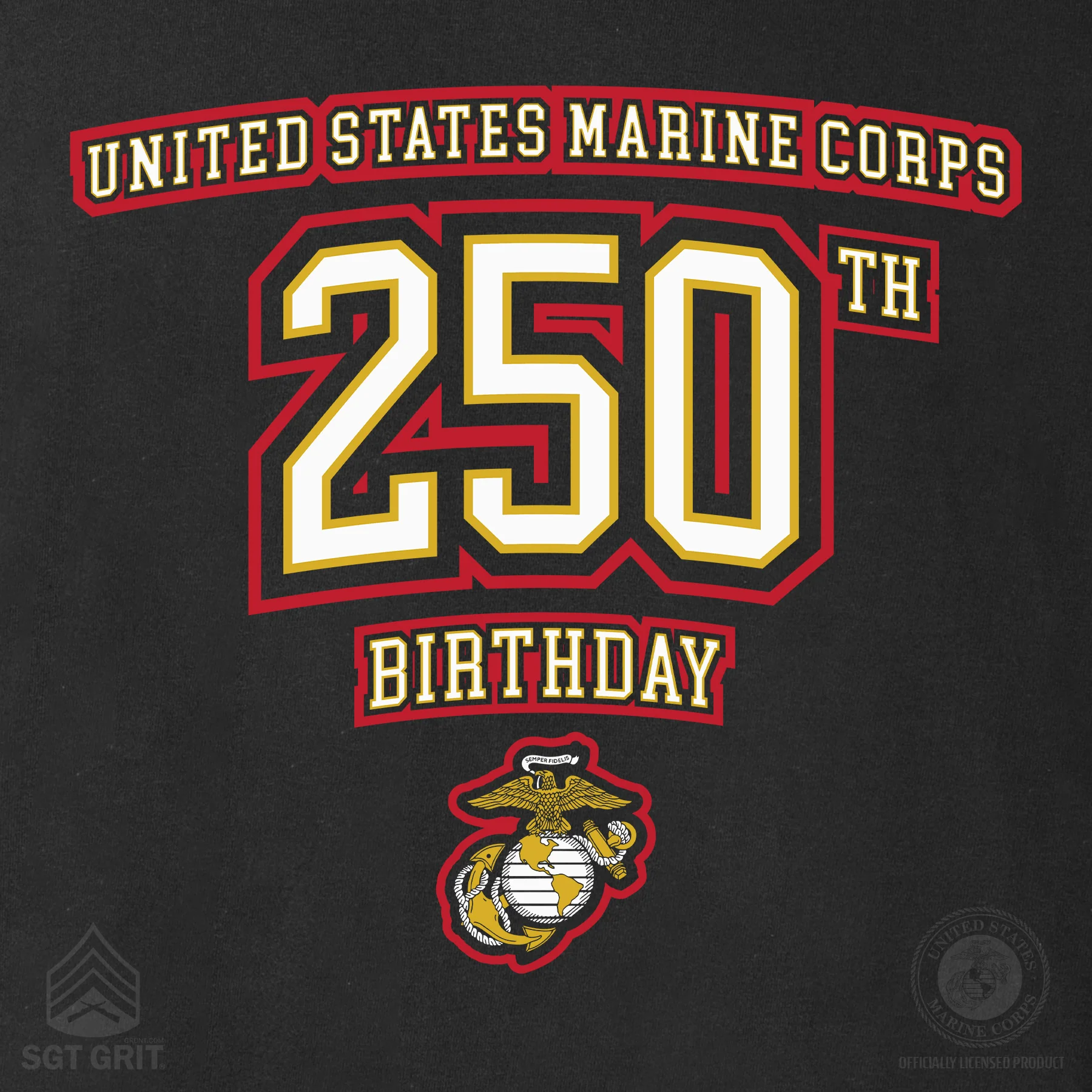 USMC 250th Birthday Athletic T-Shirt- Back Design - Image 4