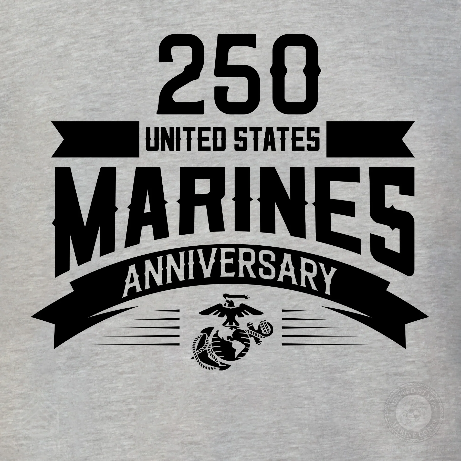 USMC 250th Anniversary Ribbon T-Shirt- Back Design - Image 10