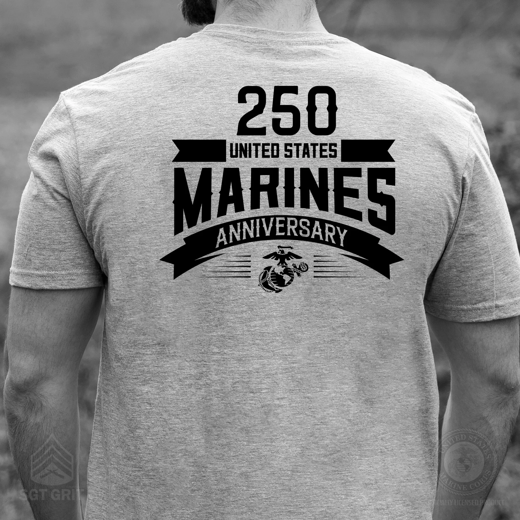 USMC 250th Anniversary Ribbon T-Shirt- Back Design - Image 3