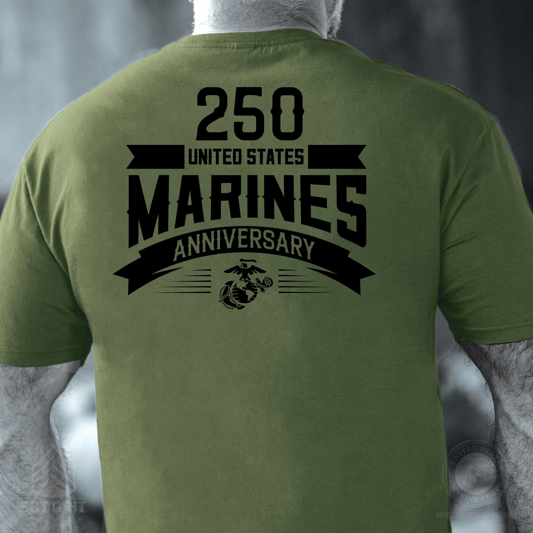 USMC 250th Anniversary Ribbon T-Shirt- Back Design - Image 4