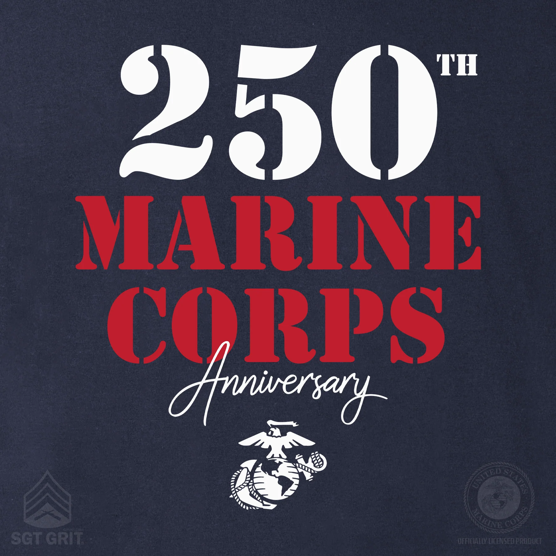 USMC 250th Anniversary Stencil T-Shirt- Back Design - Image 6