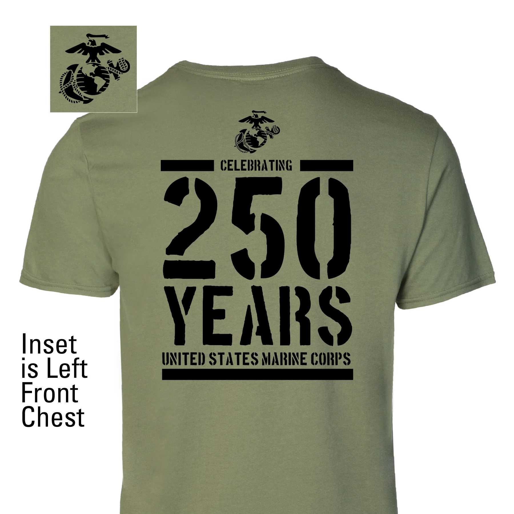 USMC Celebrating 250 Years T-Shirt- Back Design - Image 2