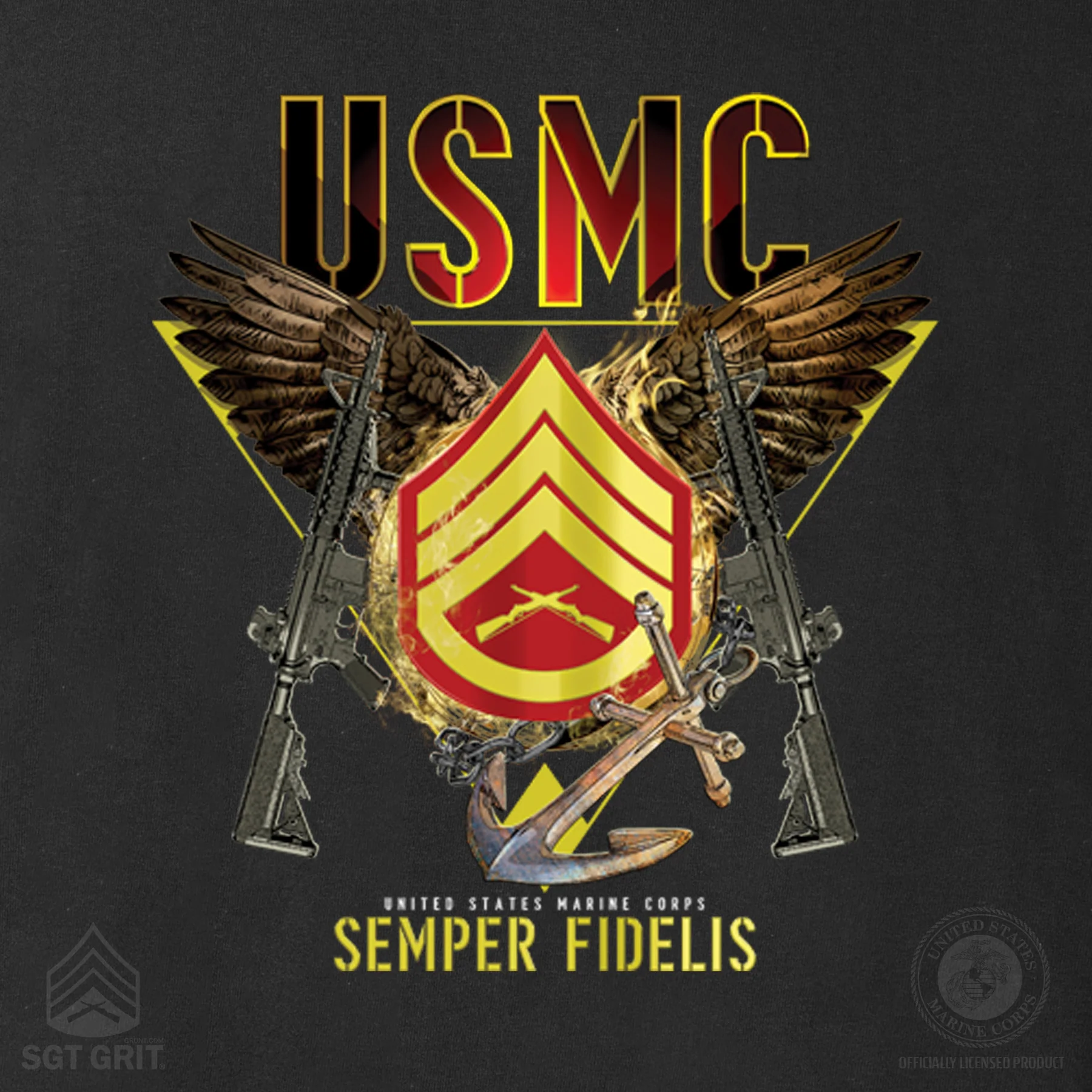 Exclusive Marine Corps T-shirt Customized by Rank- Back Design - Image 10