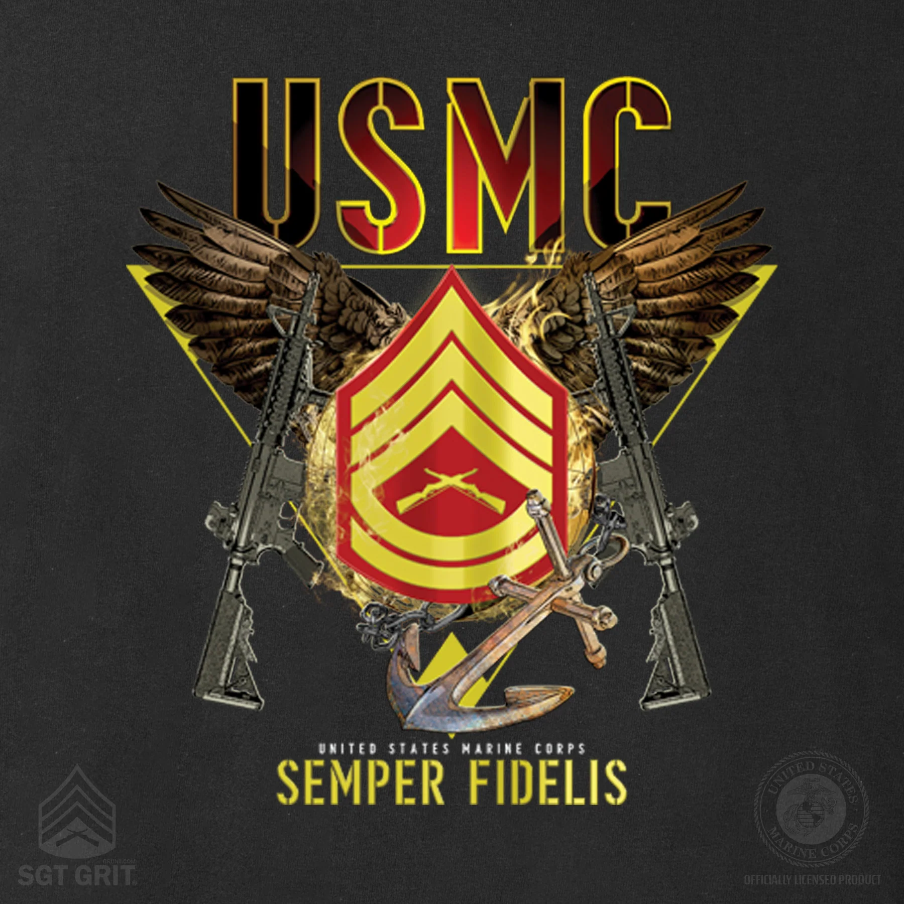 Exclusive Marine Corps T-shirt Customized by Rank- Back Design - Image 11
