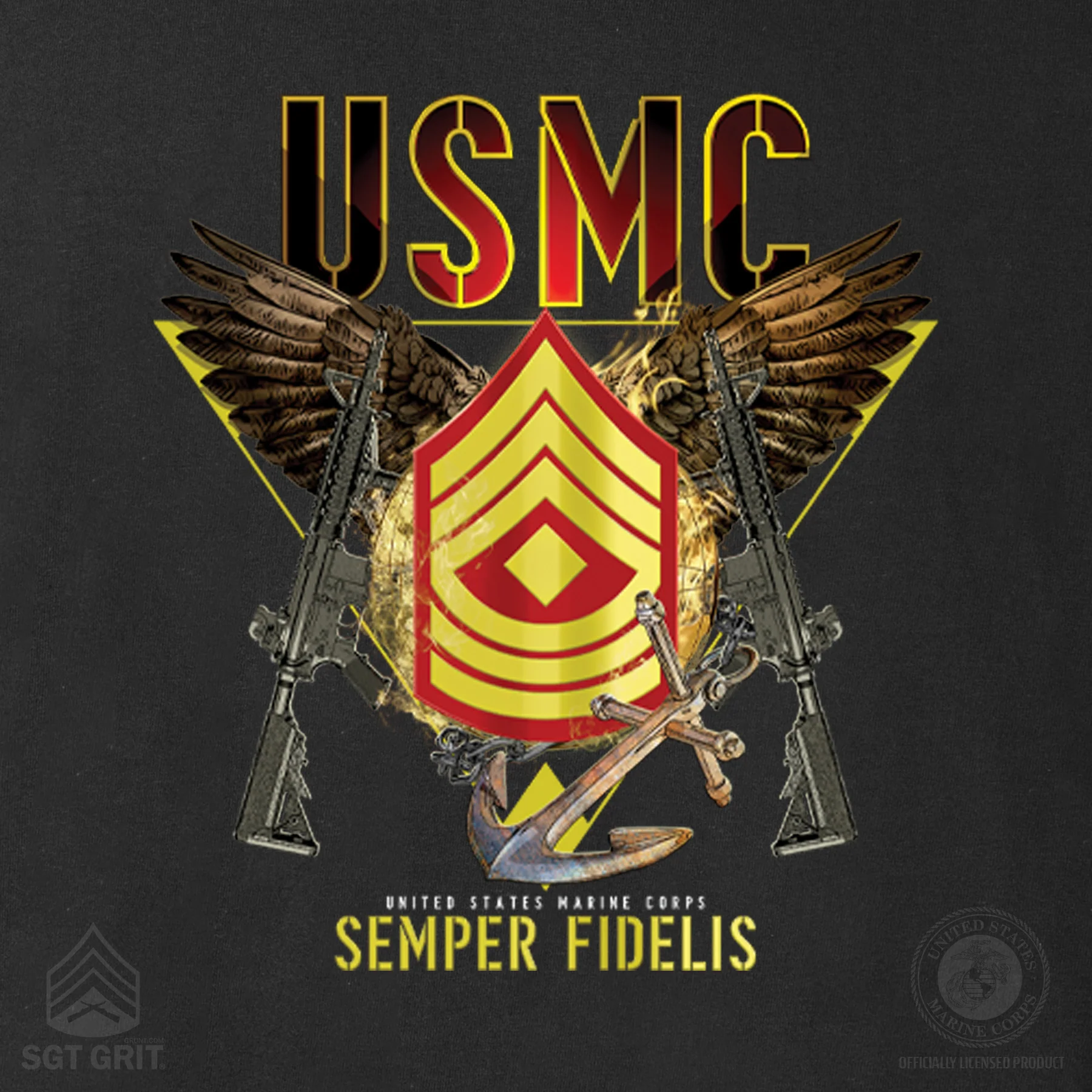 Exclusive Marine Corps T-shirt Customized by Rank- Back Design - Image 13