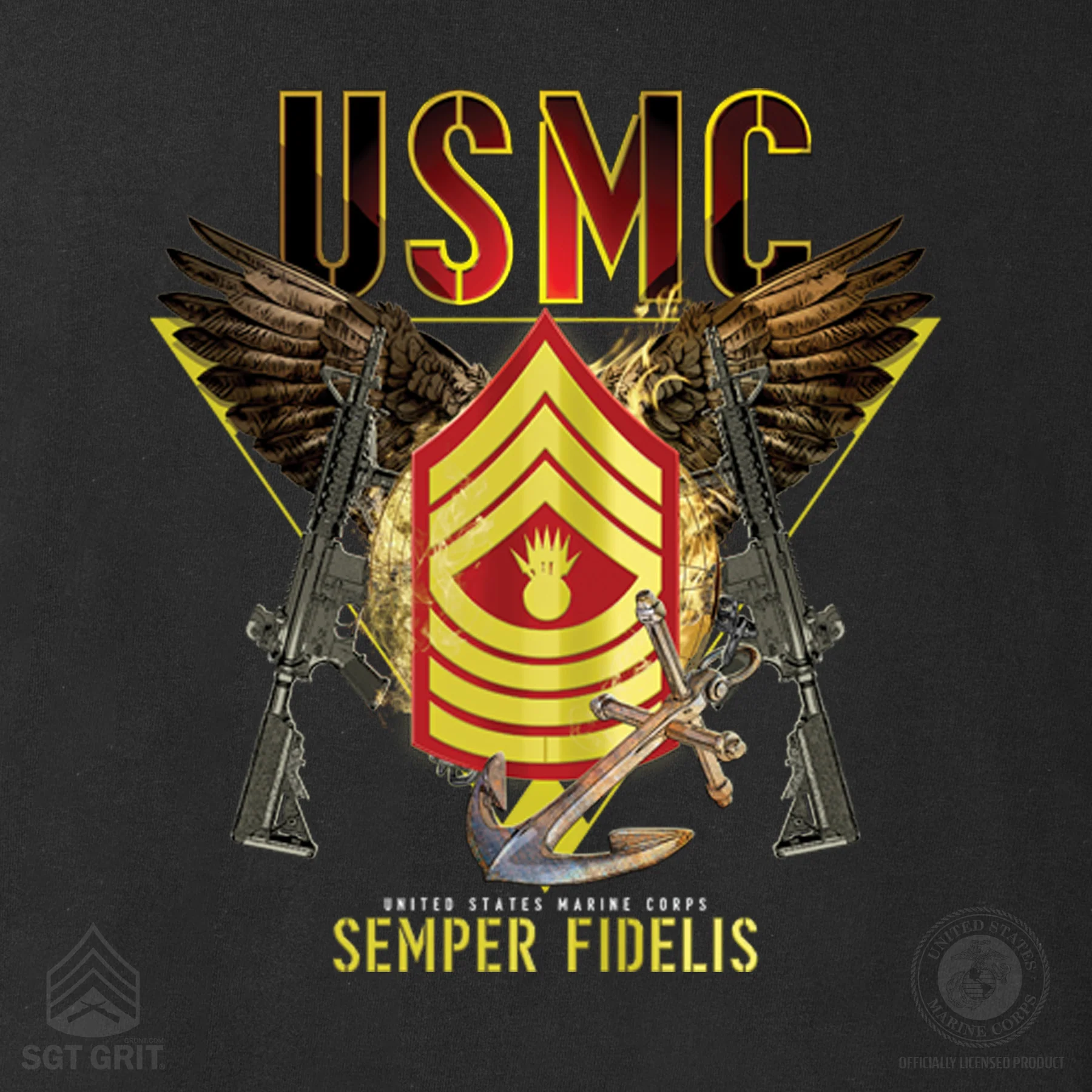 Exclusive Marine Corps T-shirt Customized by Rank- Back Design - Image 14