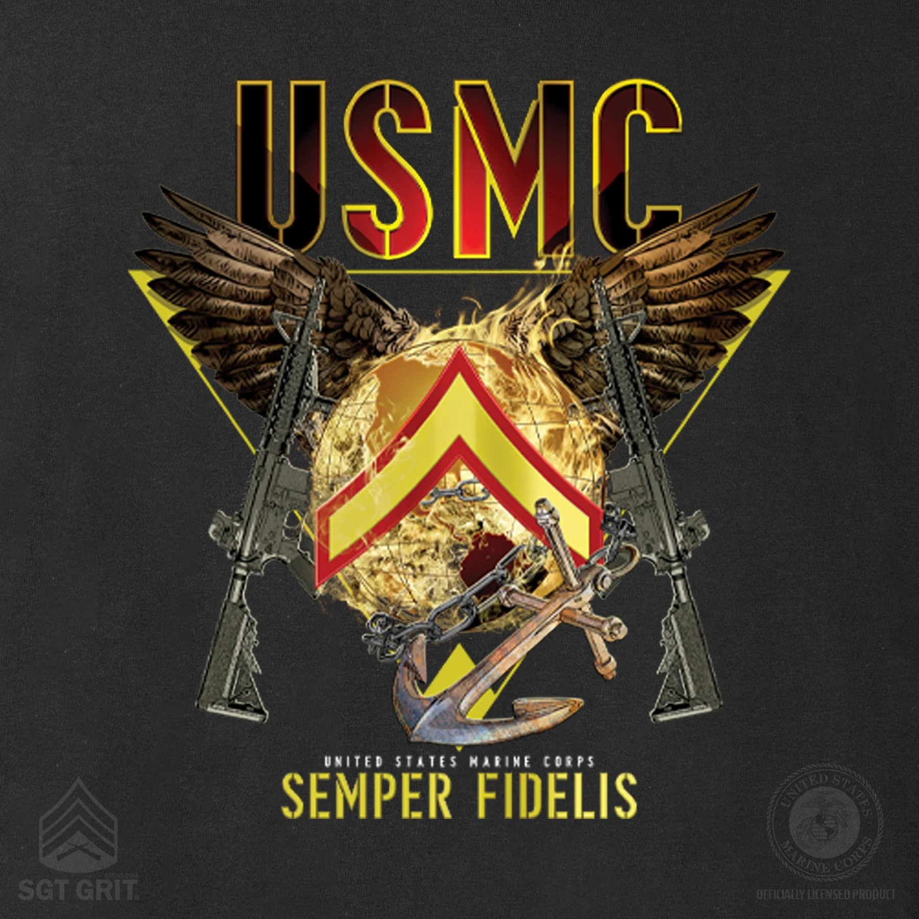 Exclusive Marine Corps T-shirt Customized by Rank- Back Design - Image 16