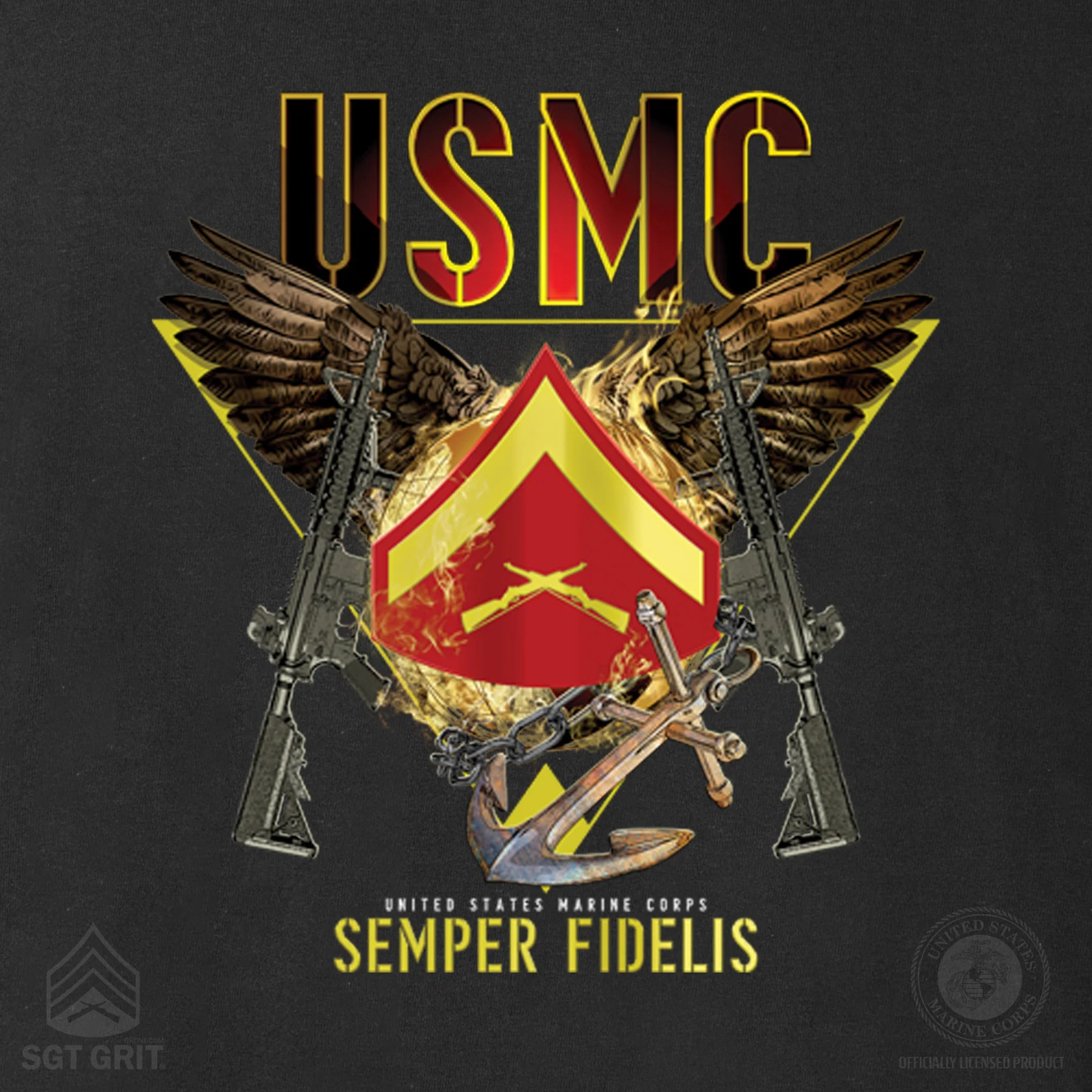 Exclusive Marine Corps T-shirt Customized by Rank- Back Design - Image 17