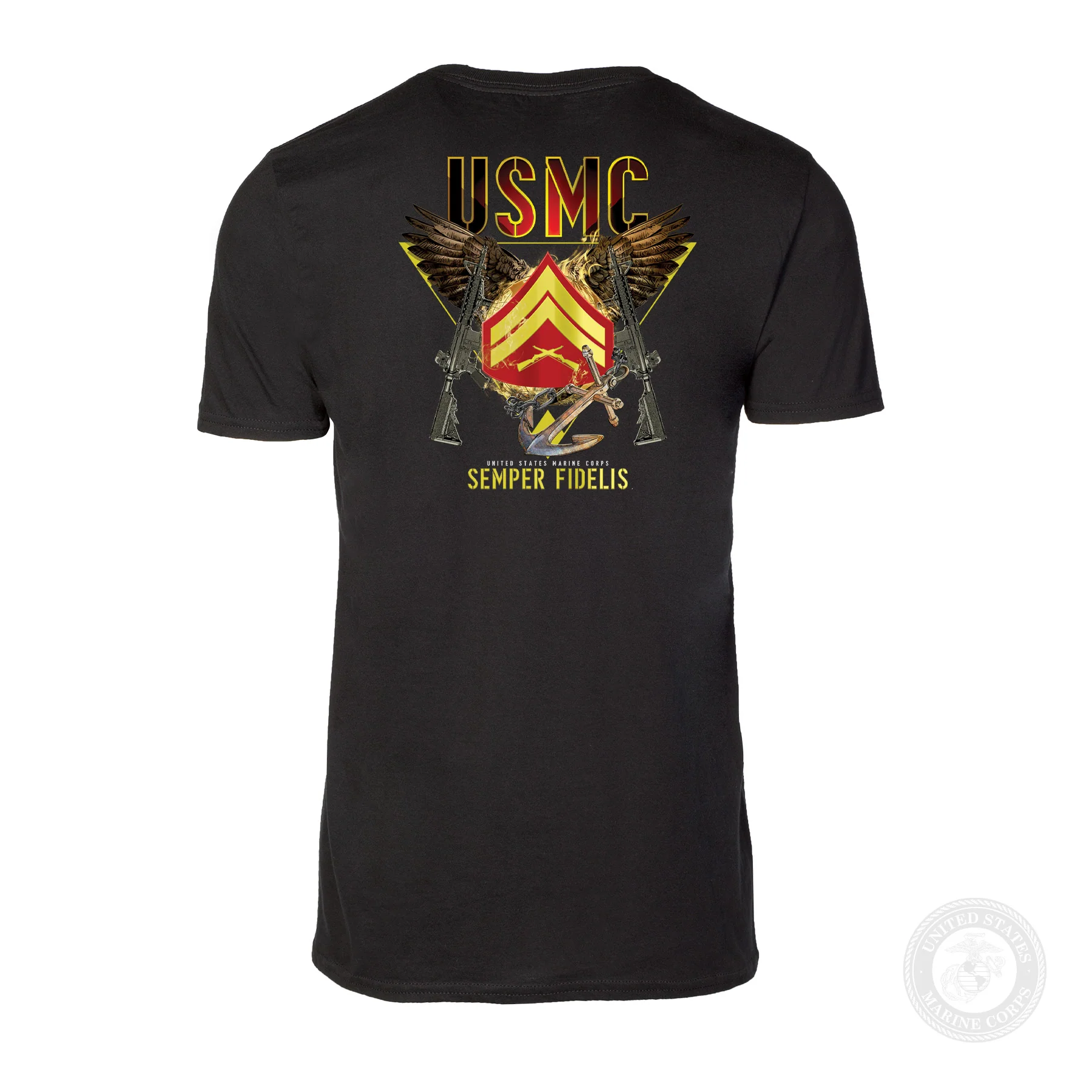 Exclusive Marine Corps T-shirt Customized by Rank- Back Design - Image 5